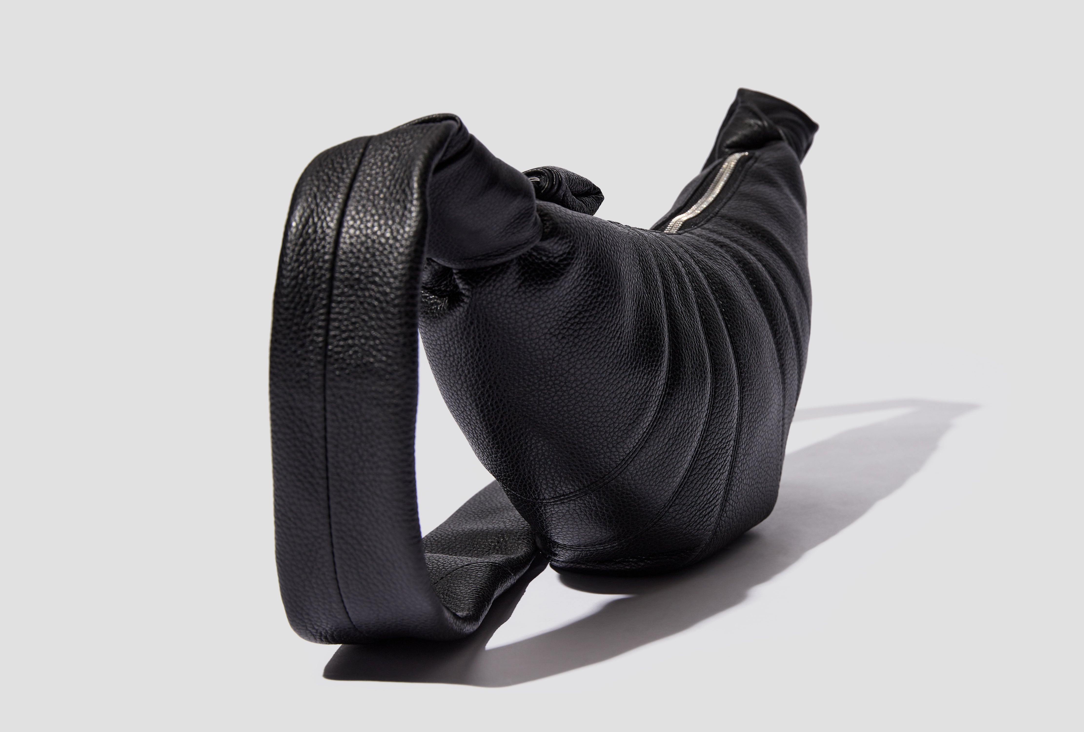 SMALL CROISSANT BAG - SOFT GRAINED LEATHER BG0003 LL0018 Black