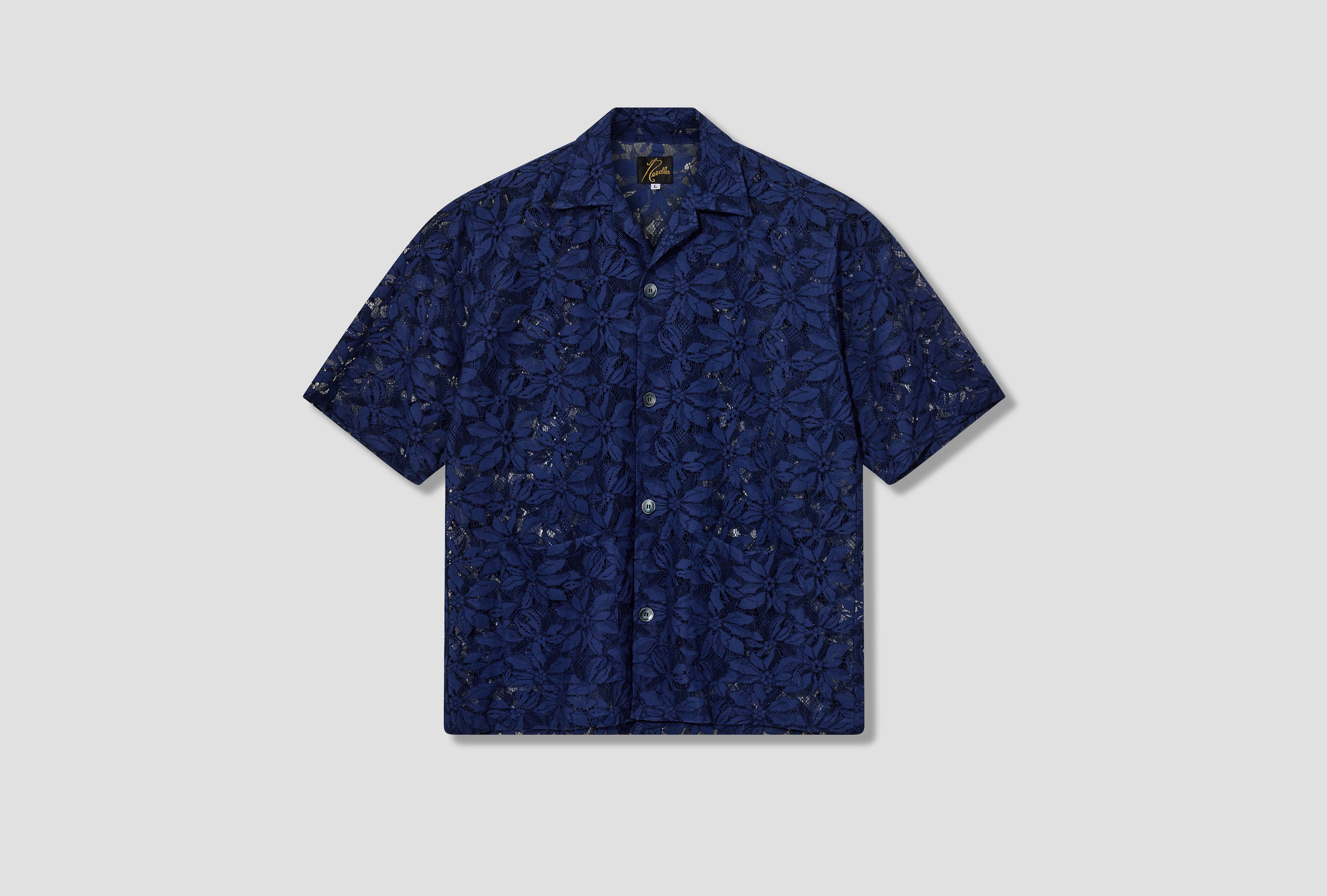 NEEDLES CABANA SHIRT - C/PE/R LACE CLOTH / FLOWER MR252 Navy – HARRESØ