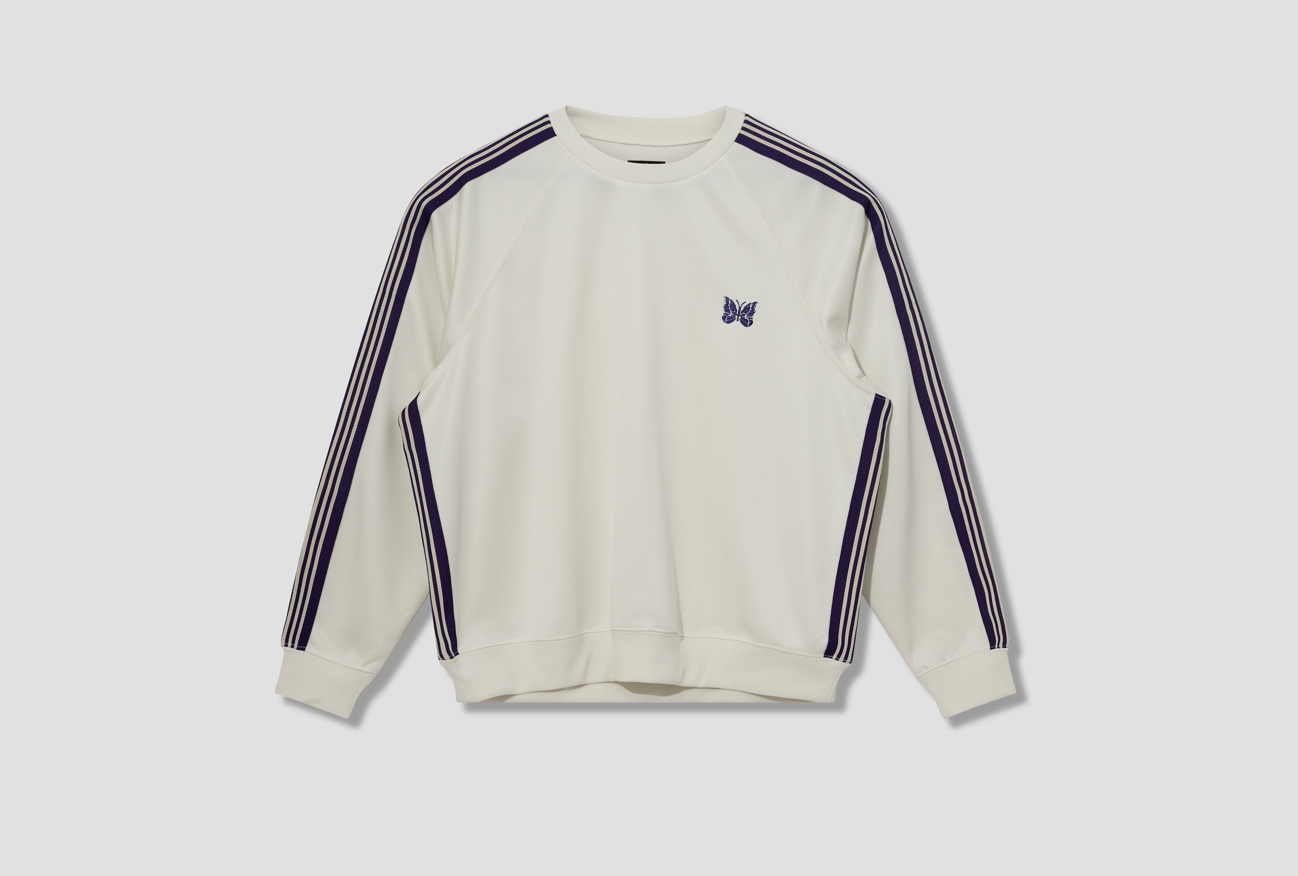 NEEDLES TRACK CREW NECK SHIRT - POLY SMOOTH MR285 Off white – HARRESØ