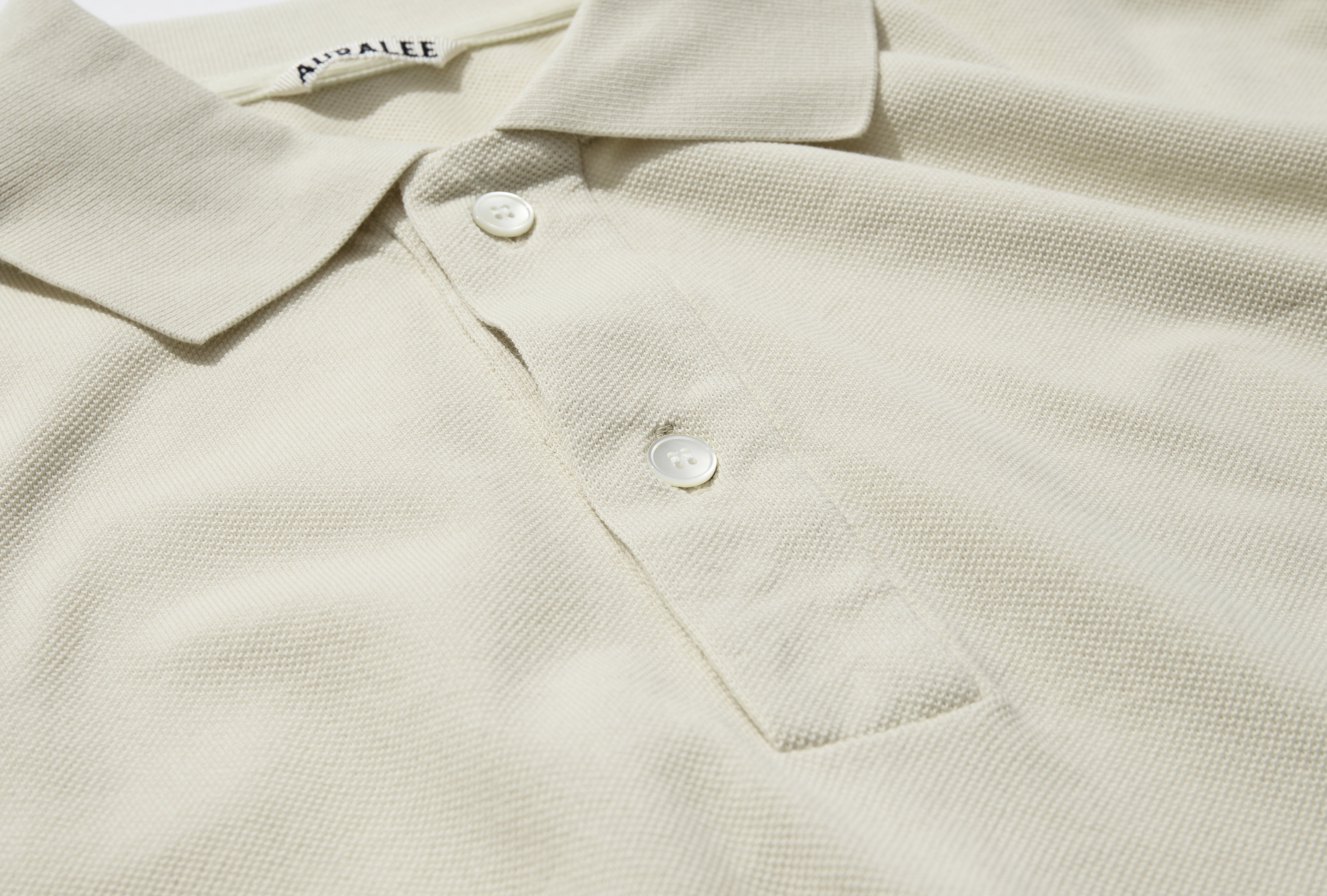 AURALEE SUPER FINE COTTON PIQUE BIG POLO A23SP01SK Off white – HARRESØ