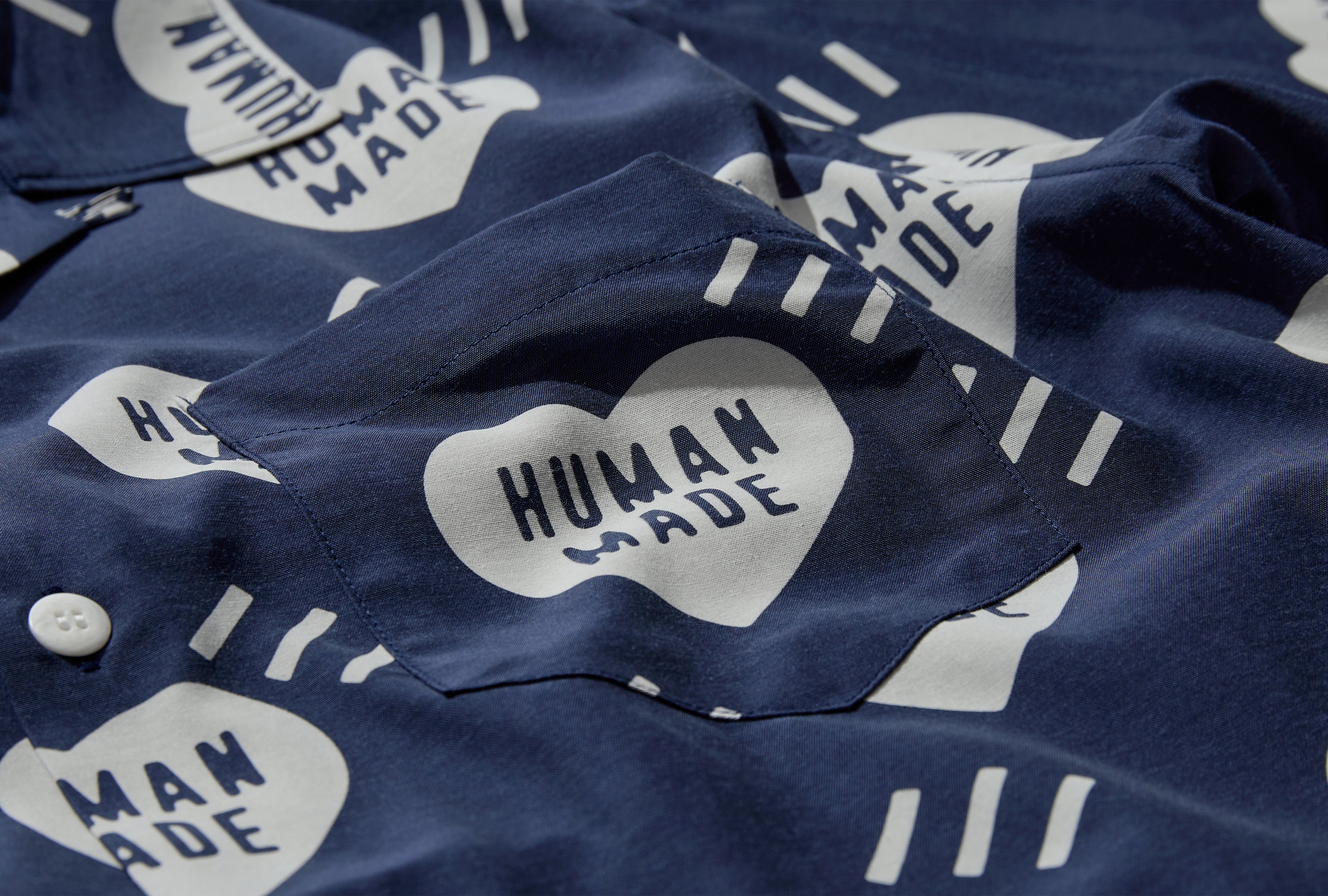 HUMAN MADE HEART ALOHA SHORT SLEEVE SHIRT HM25SH016 Navy – HARRESØ