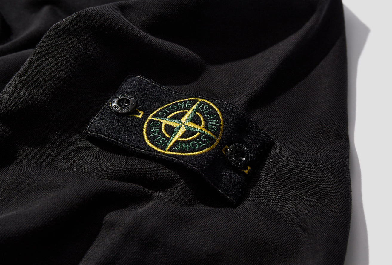 STONE ISLAND COTTON FLEECE GARMENT DYED SWEATSHIRT 791563051 Black ...