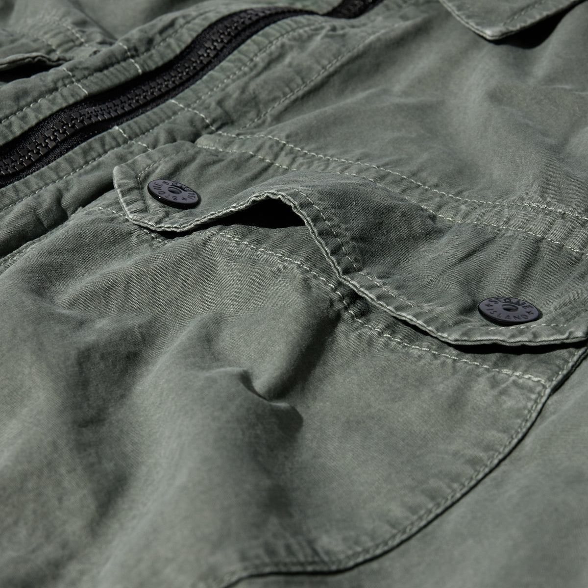 STONE ISLAND ORGANIC COTTON BRUSHED CANVAS GARMENT DYED 'OLD' EFFECT ...
