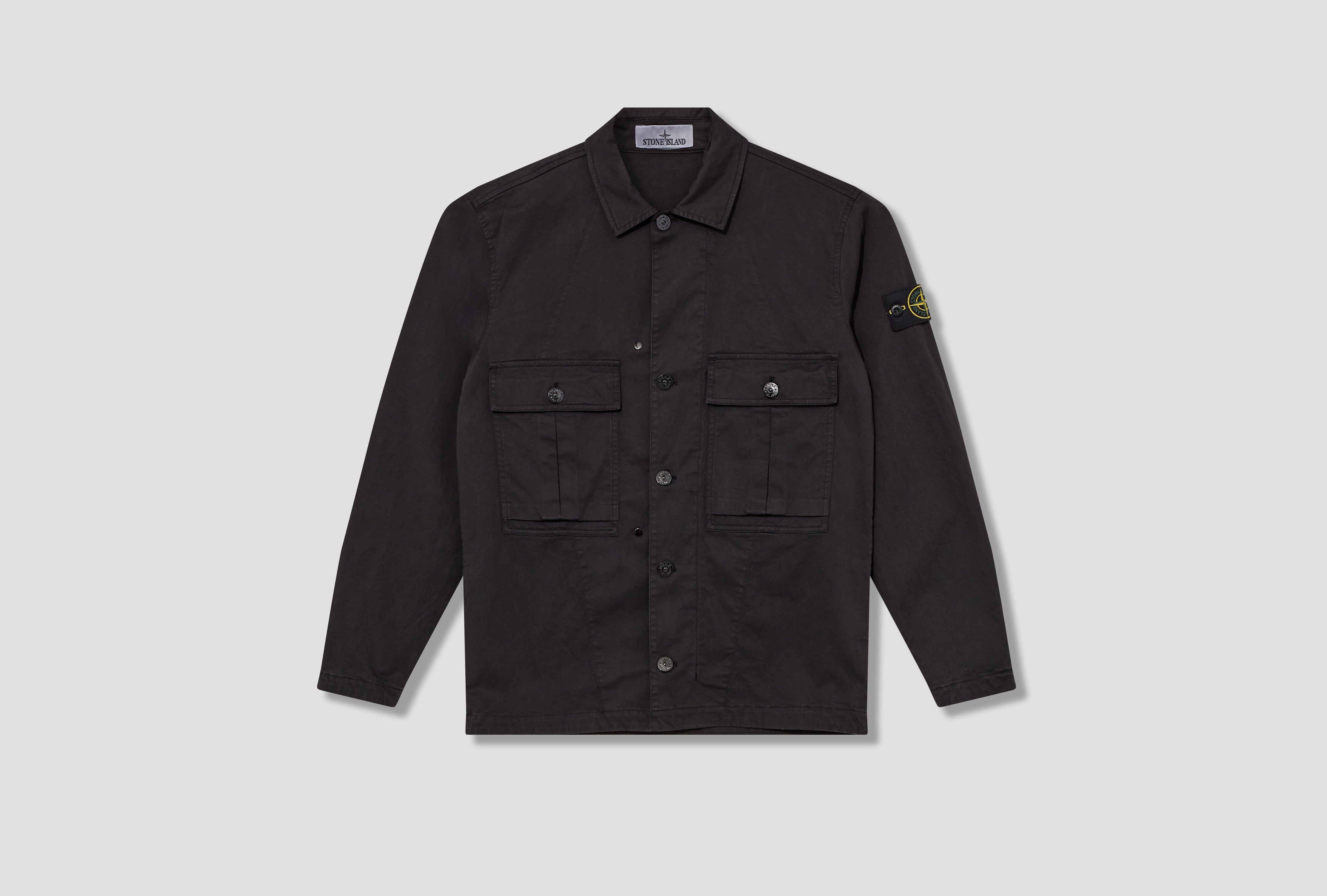 Stone island stretch cheap cotton overshirt