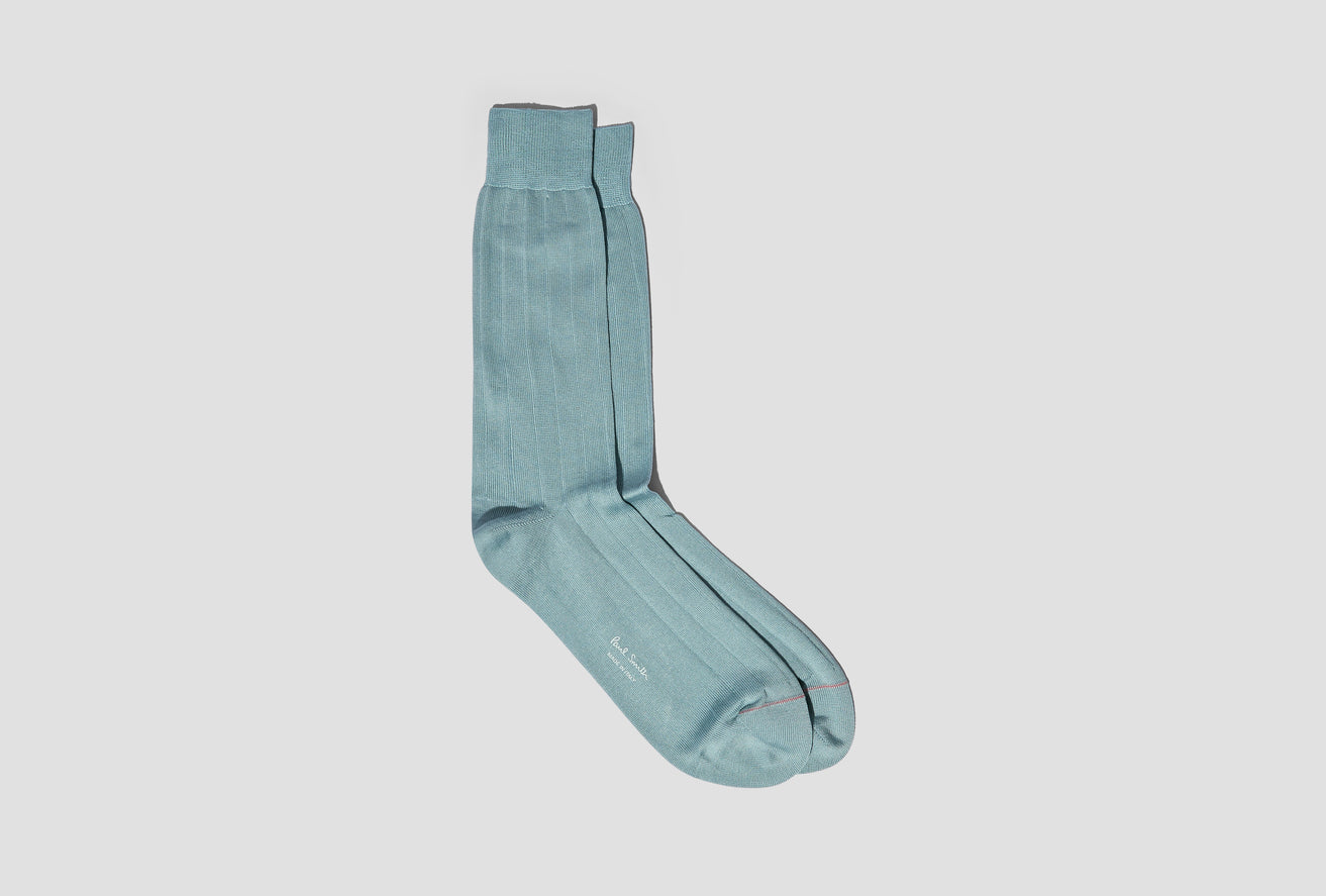MEN SOCK PLAIN RIB M1A-800MO-M215 Turquoise