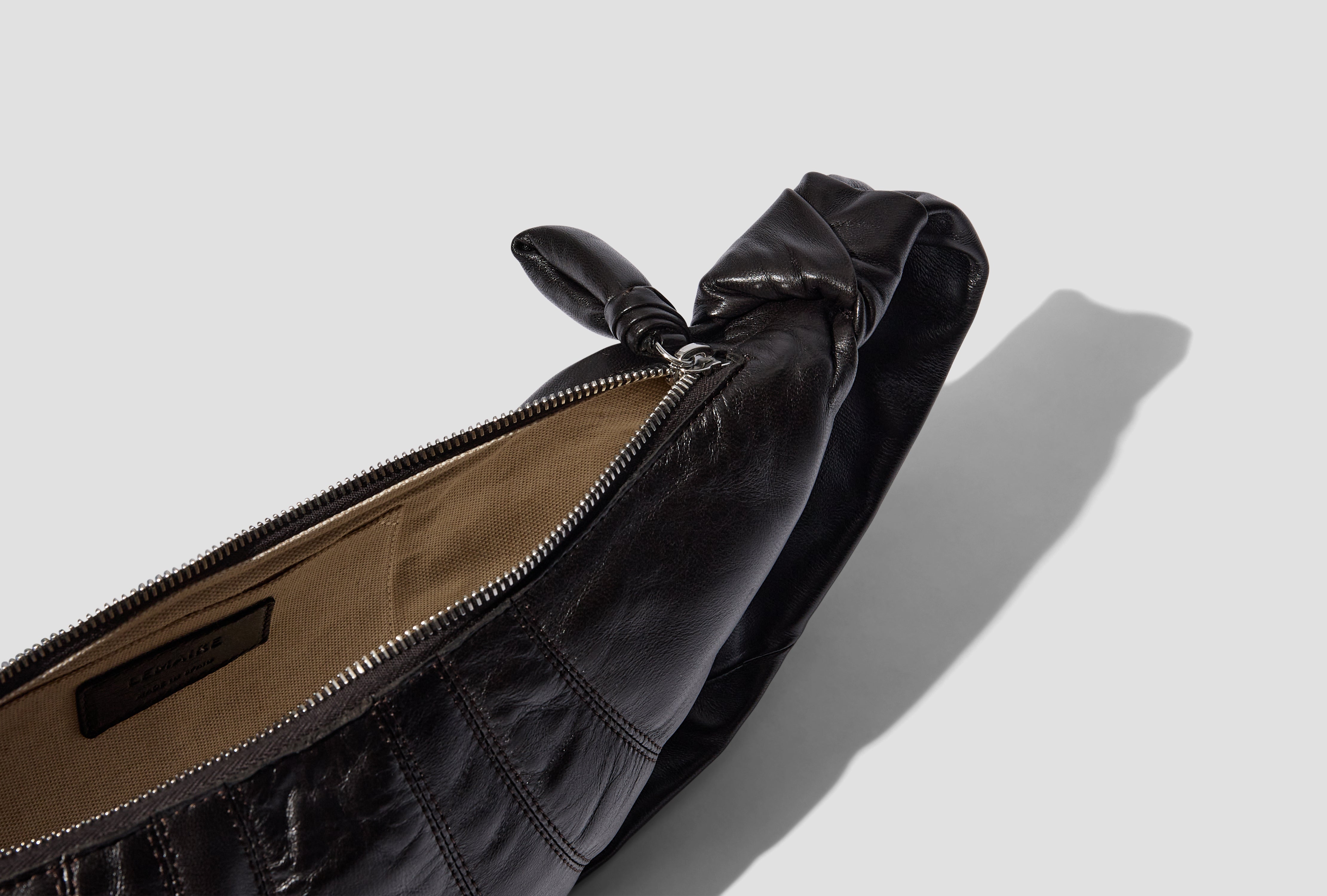 SMALL CROISSANT BAG - SOFT NAPPA LEATHER BG0003 LL095 Black