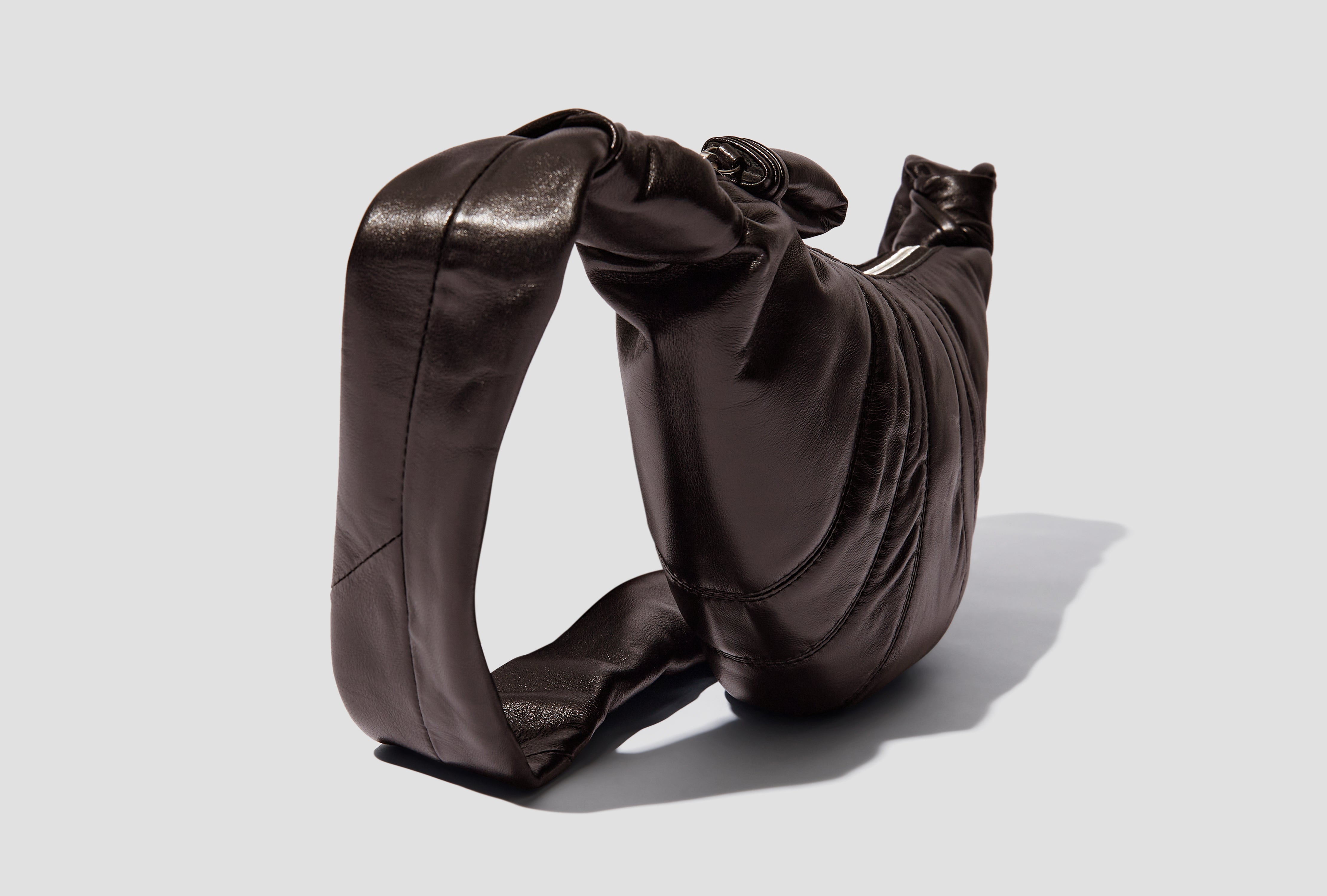 SMALL CROISSANT BAG - SOFT NAPPA LEATHER BG0003 LL095 Dark brown