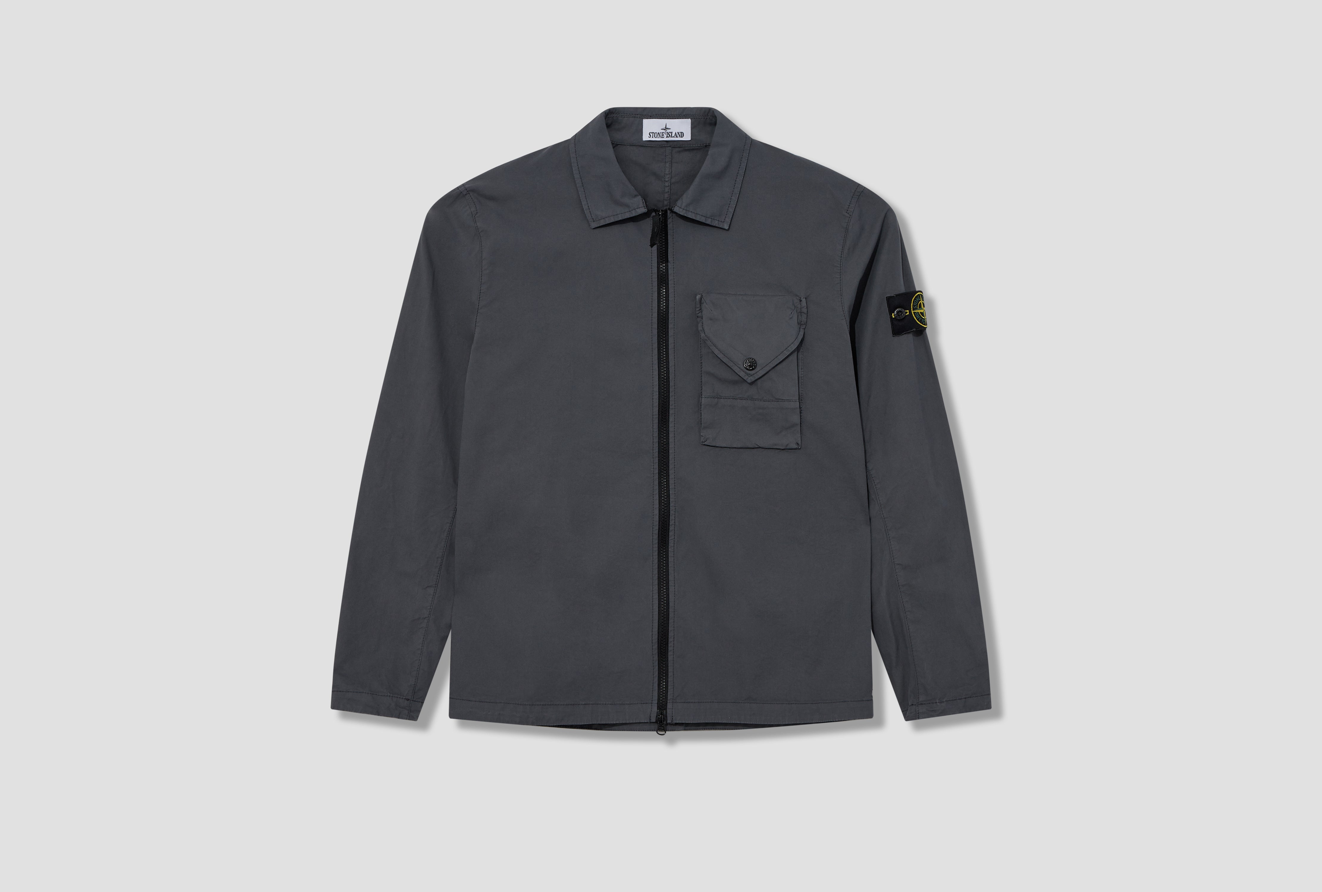 STONE ISLAND STRETCH COTTON GABARDINE GARMENT DYED JACKET