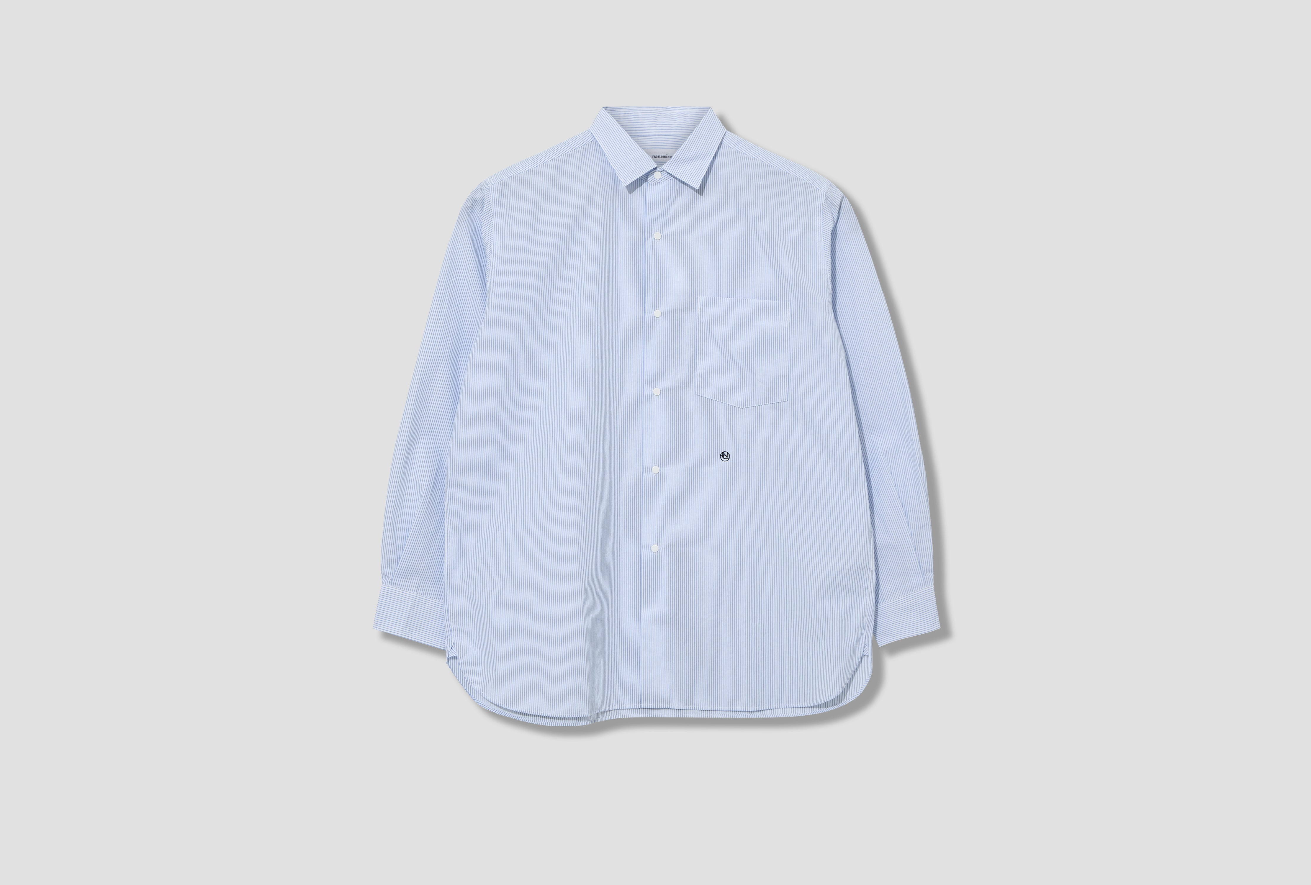 REGULAR COLLAR STRIPE WIND SHIRT SUGF362E Light blue