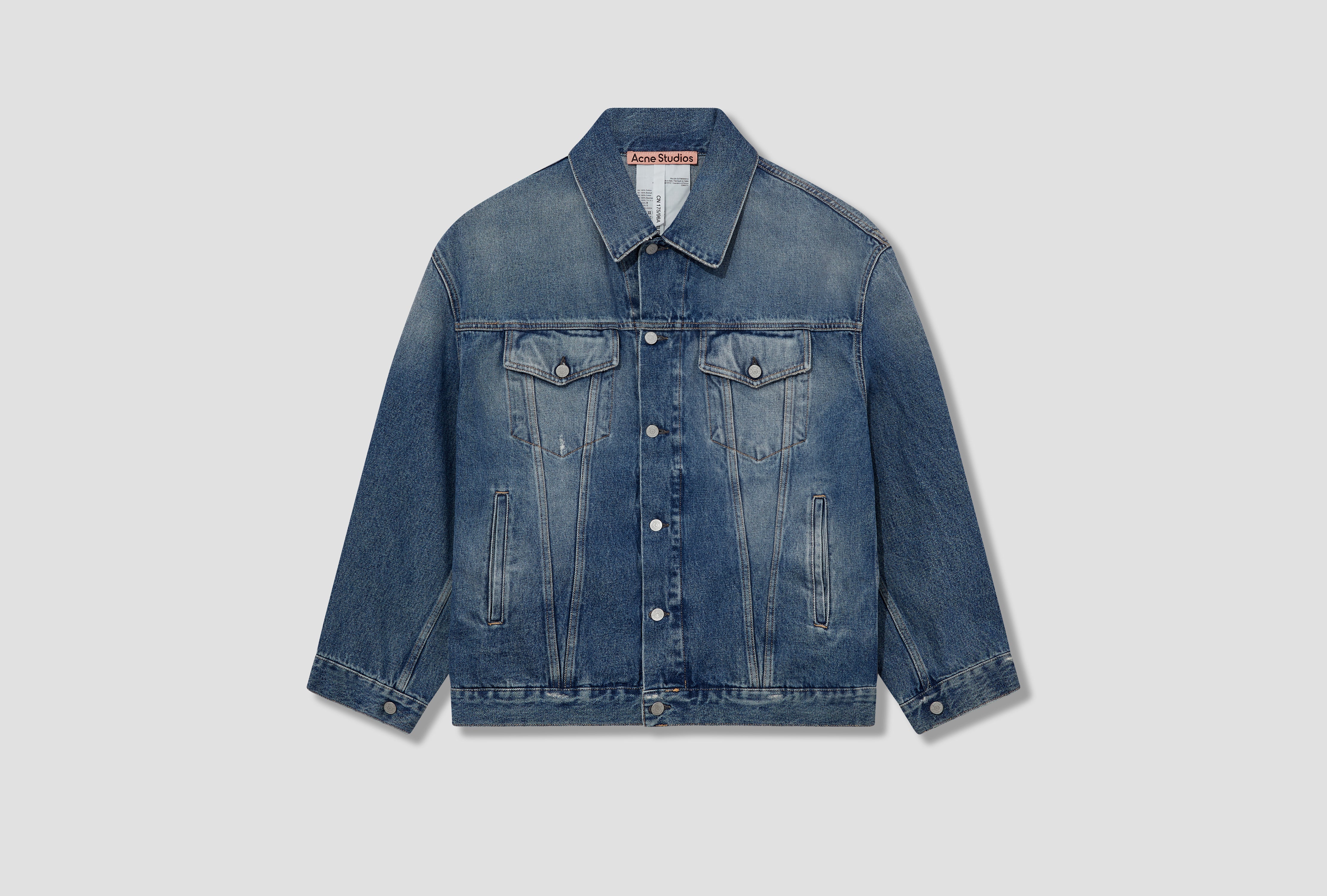 Acne studios distressed denim jacket best sale