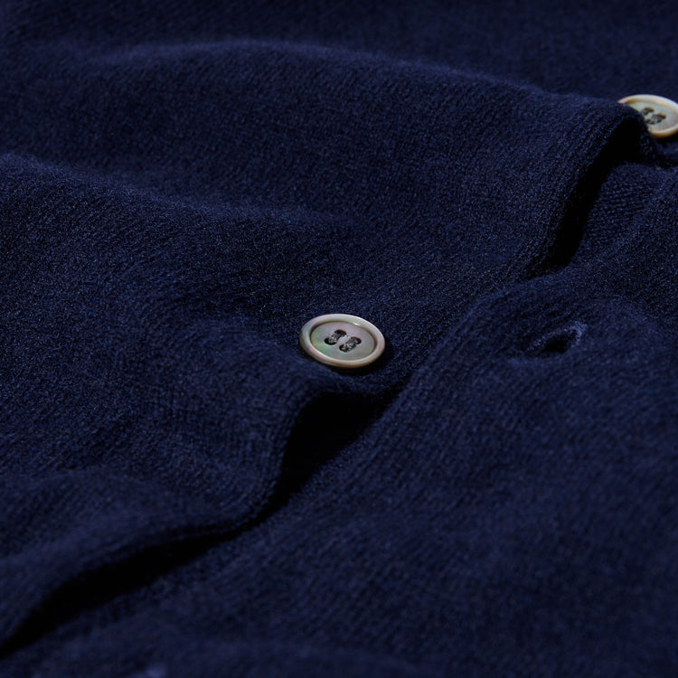 FOREVER - FULLY FASHIONED KNIT CARDIGAN ROUND-NECK FZ-N106-PER Navy