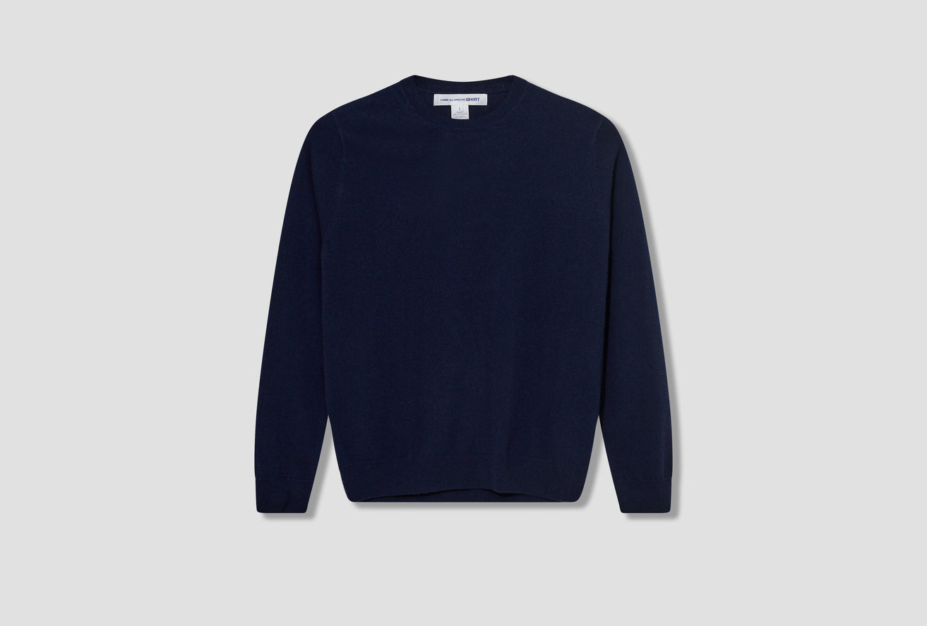 FOREVER - FULLY FASHIONED KNIT ROUND-NECK PULLOVER FZ-N108-PER Navy