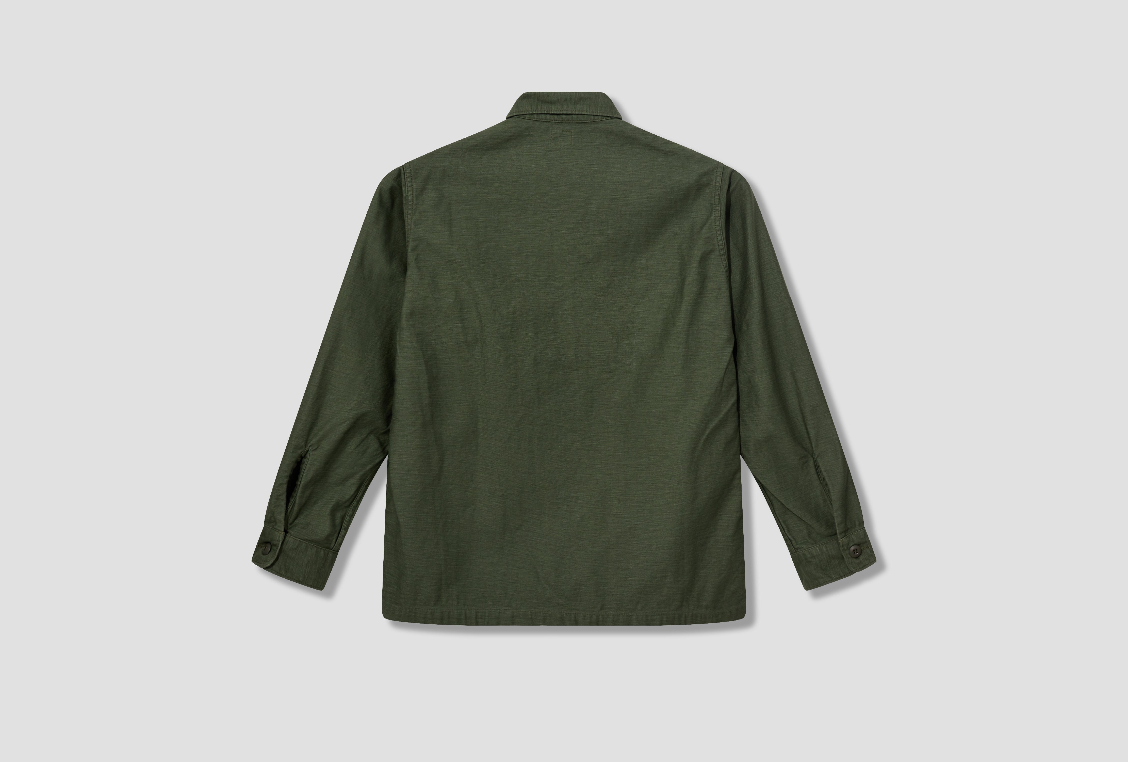 US ARMY FATIGUE SHIRT - ORIGINAL REVERSE SATEEN 03-8045-16 Green