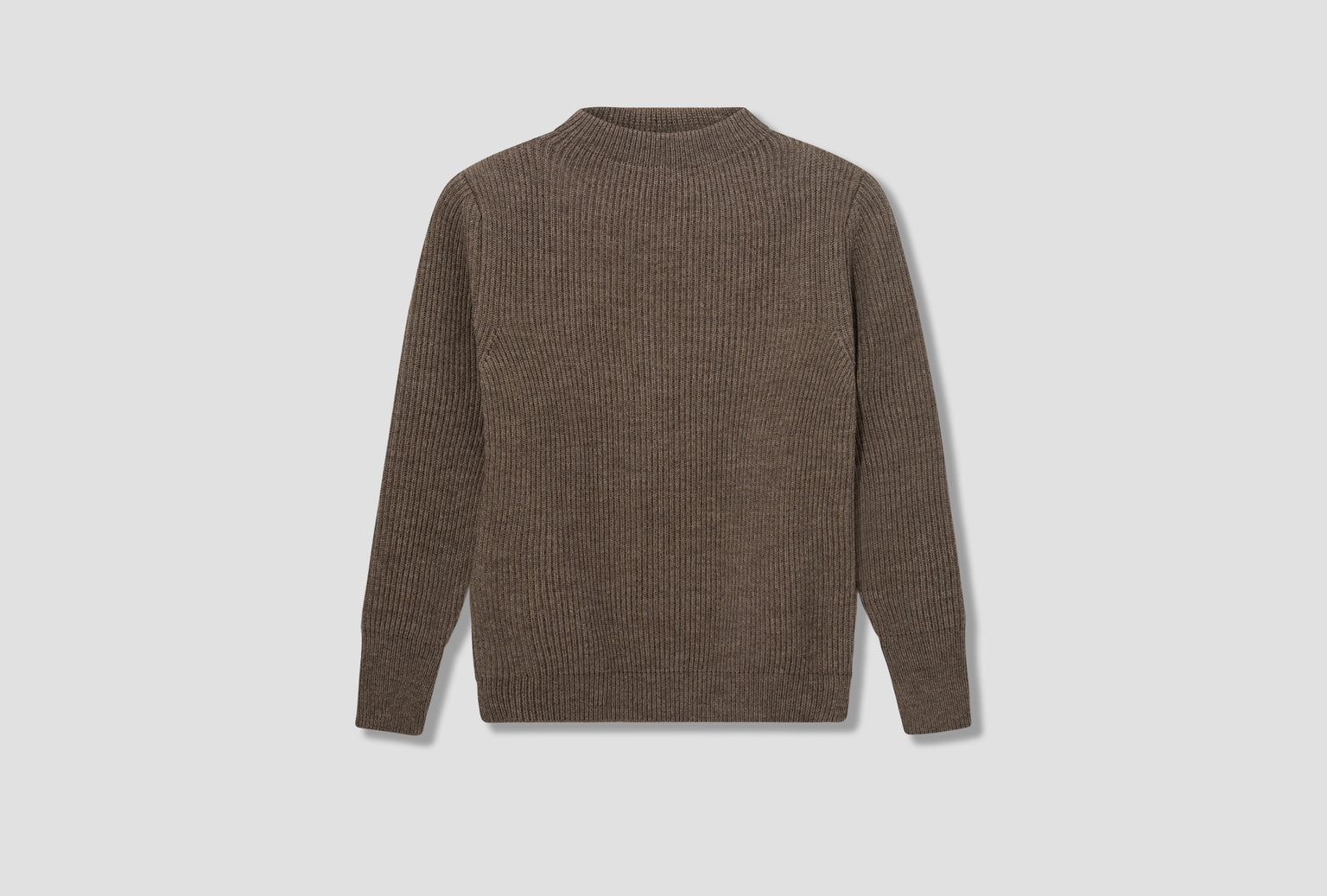 NAVY CREWNECK - G5 / UNDYED YARN Light brown