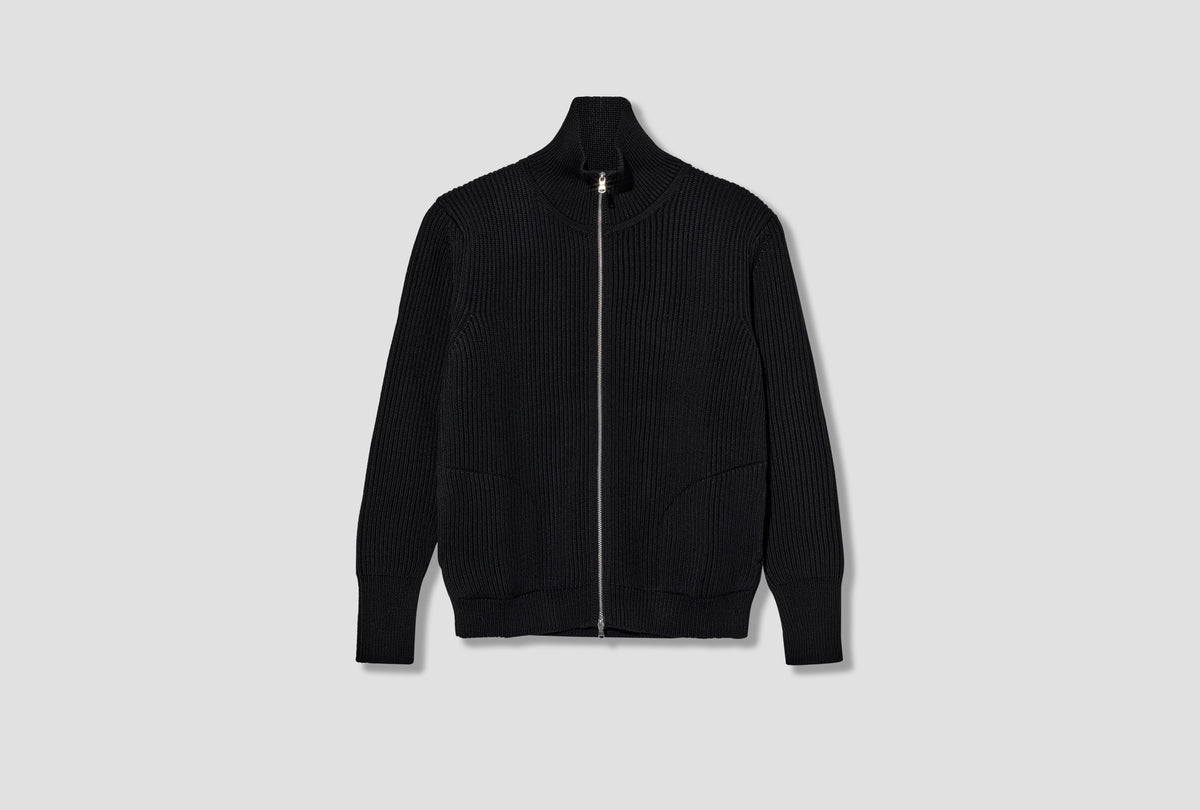NAVY FULL-ZIP POCKETS - 5 GAUGE / SIGNATURE YARN Black