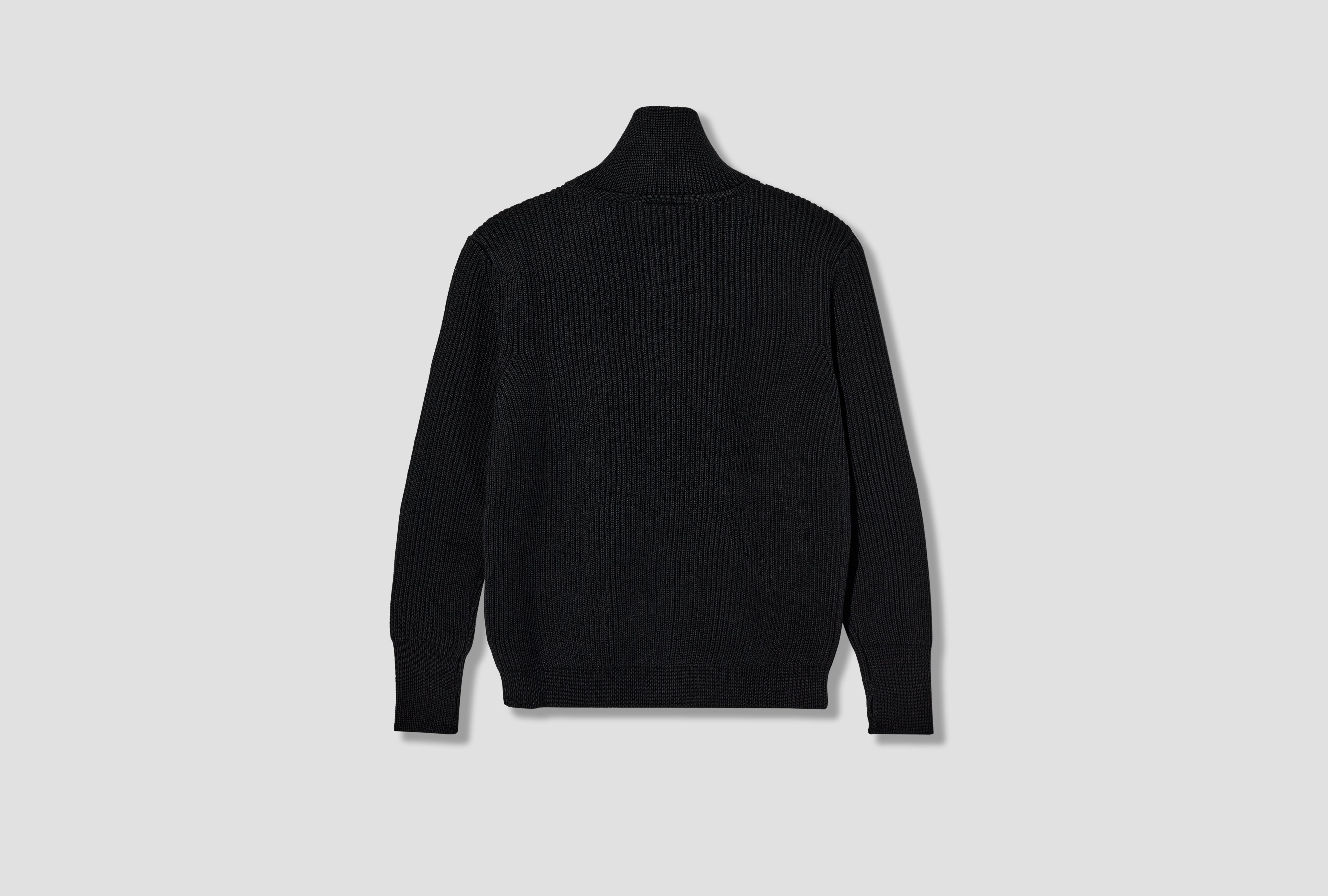 NAVY FULL-ZIP POCKETS - 5 GAUGE / SIGNATURE YARN Black