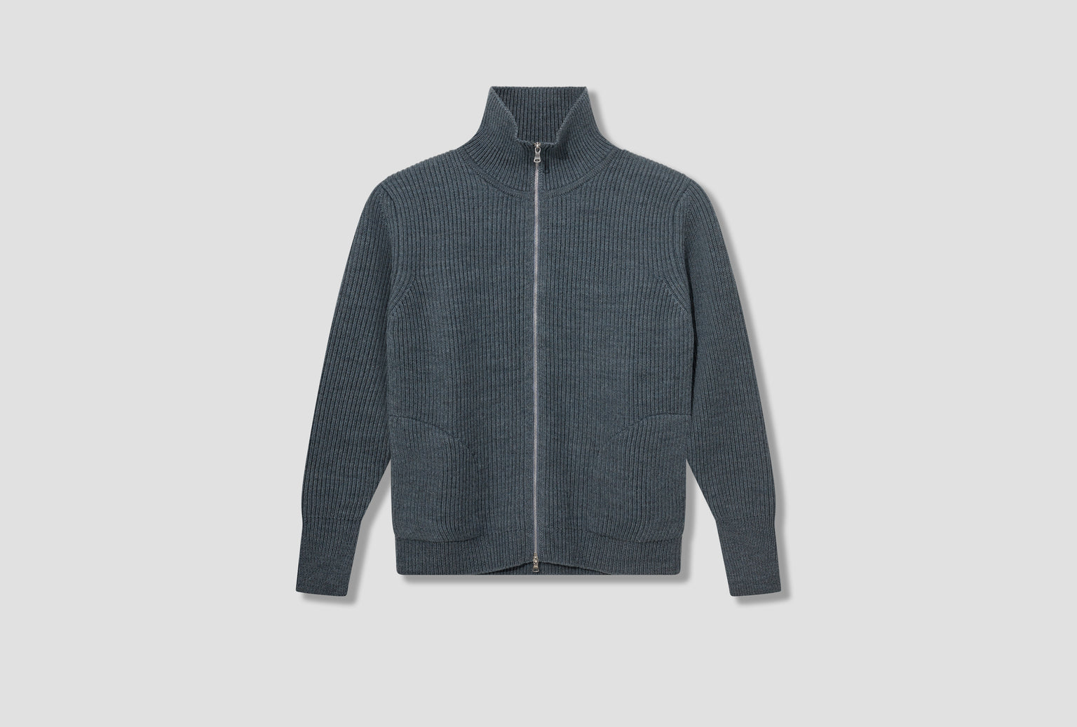 NAVY FULL-ZIP POCKETS - G5 / INDIGO DYED YARN Light blue