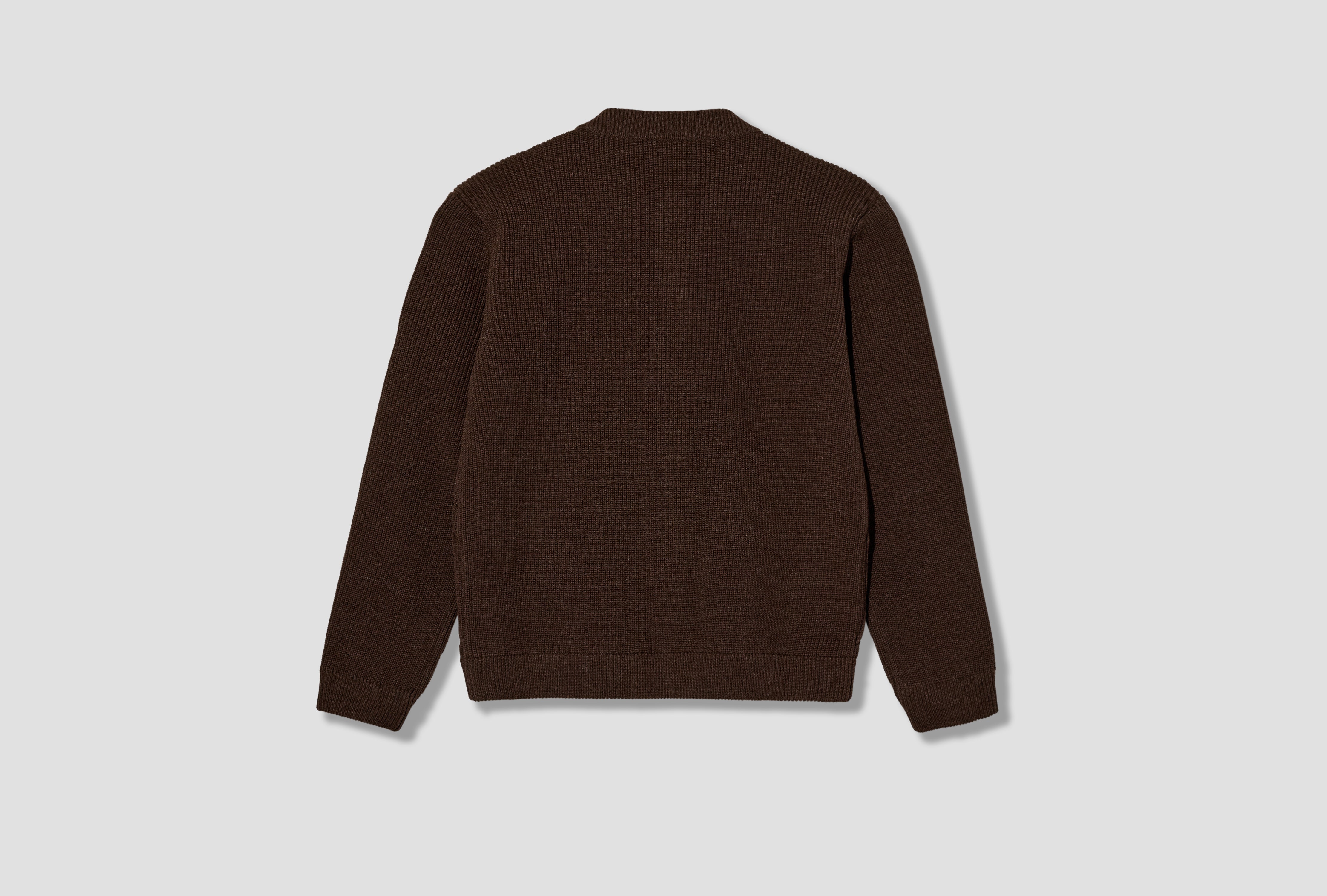 SKIPPER JACKET - 7 GAUGE / UNDYED YARN Brown