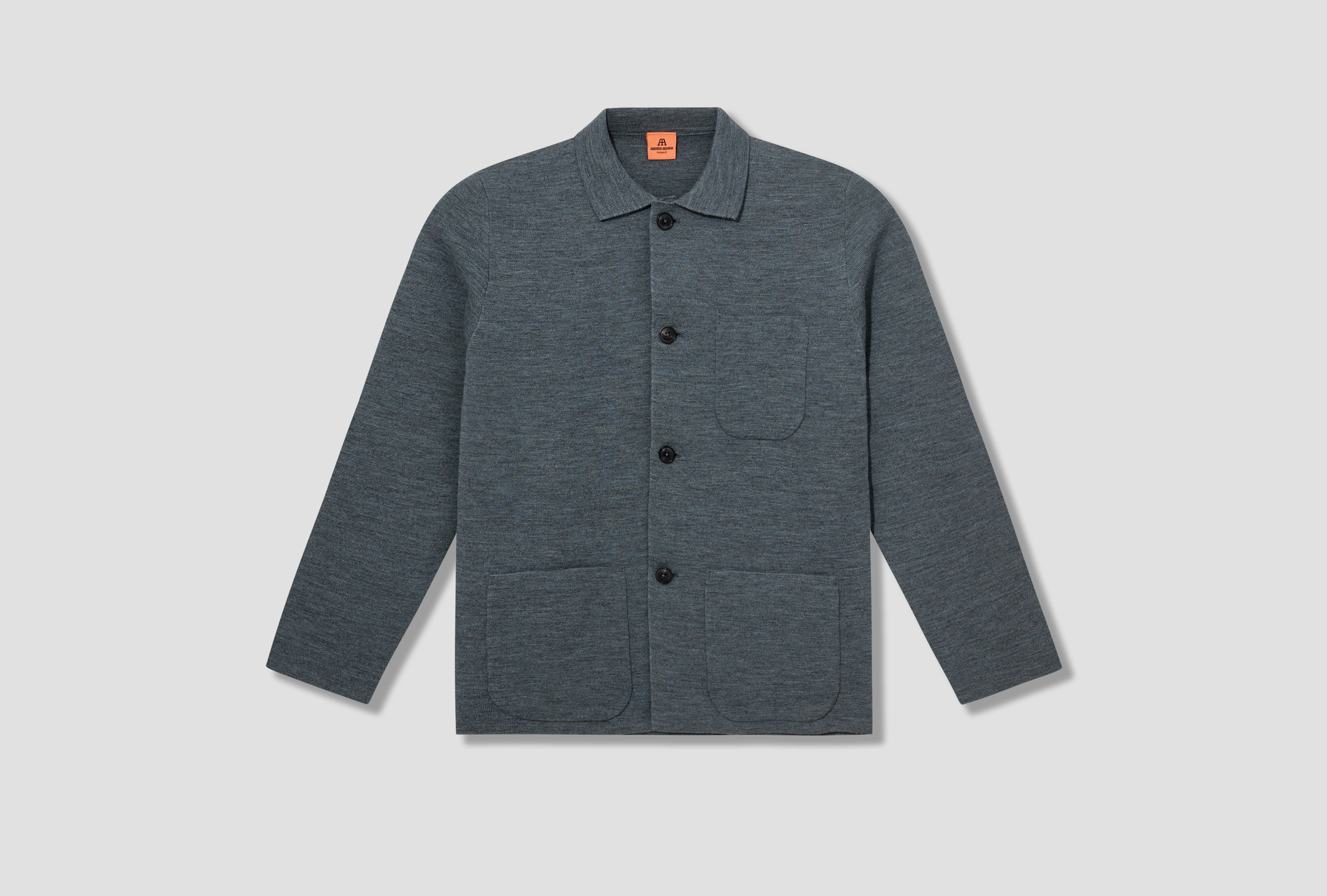 WORK JACKET - G12 / INDIGO DYED YARN Light blue