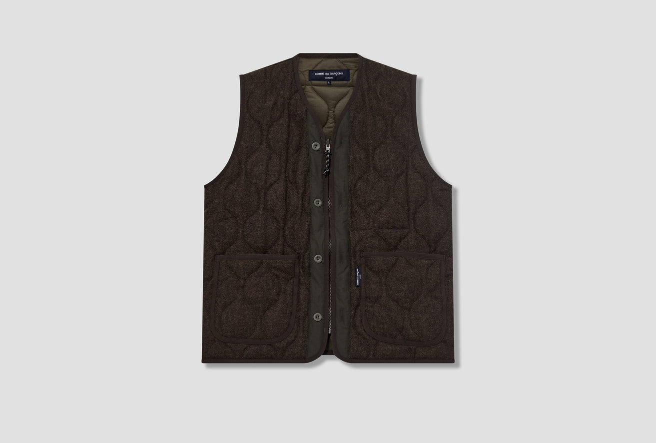 BRITISH WOOL HERRINGBONE QUILTED HL-V002-W23 Khaki