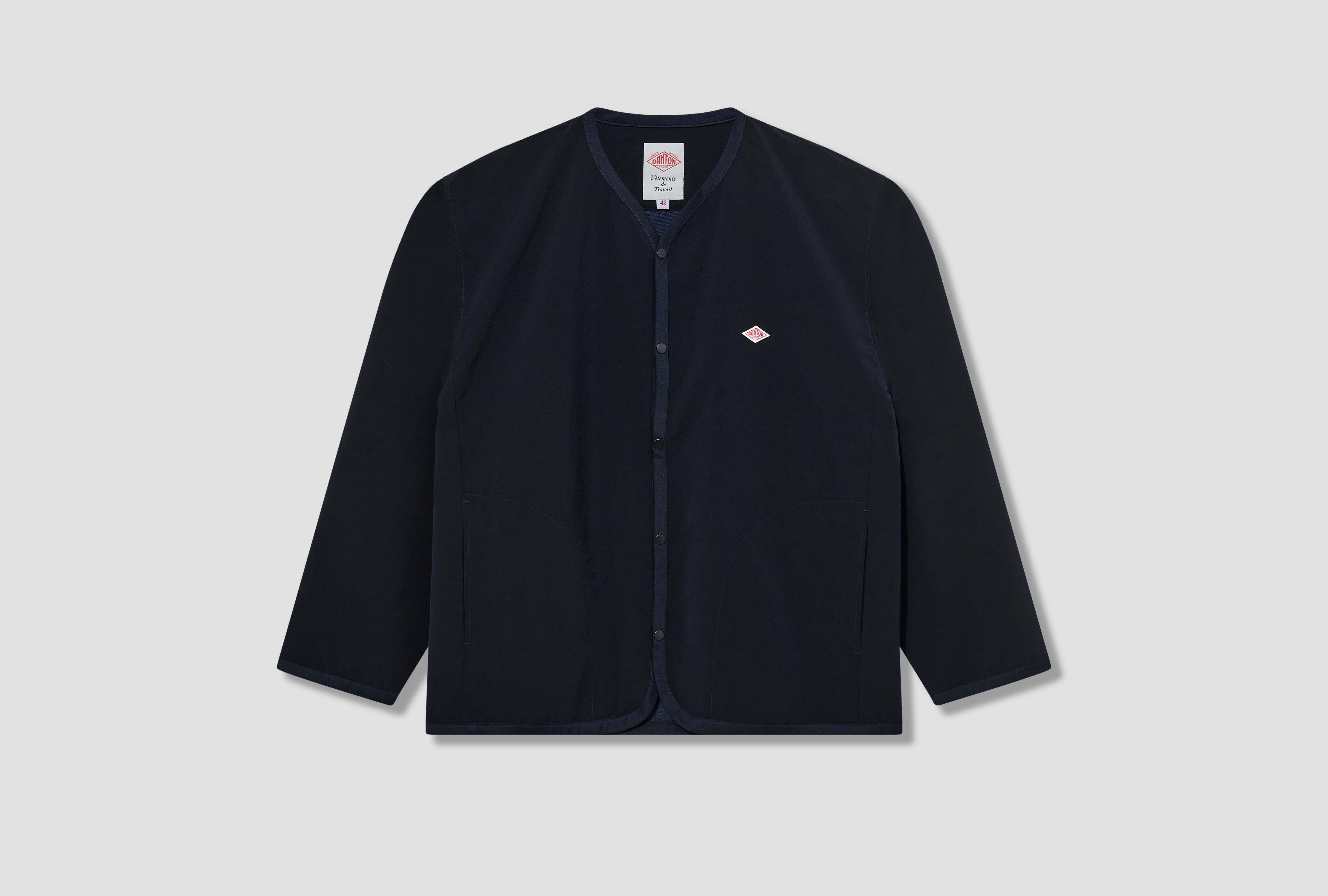 DANTON SHIRT CARDIGAN - POLYESTER DOUBLE CLOTH #DT-A0310 PWC Navy