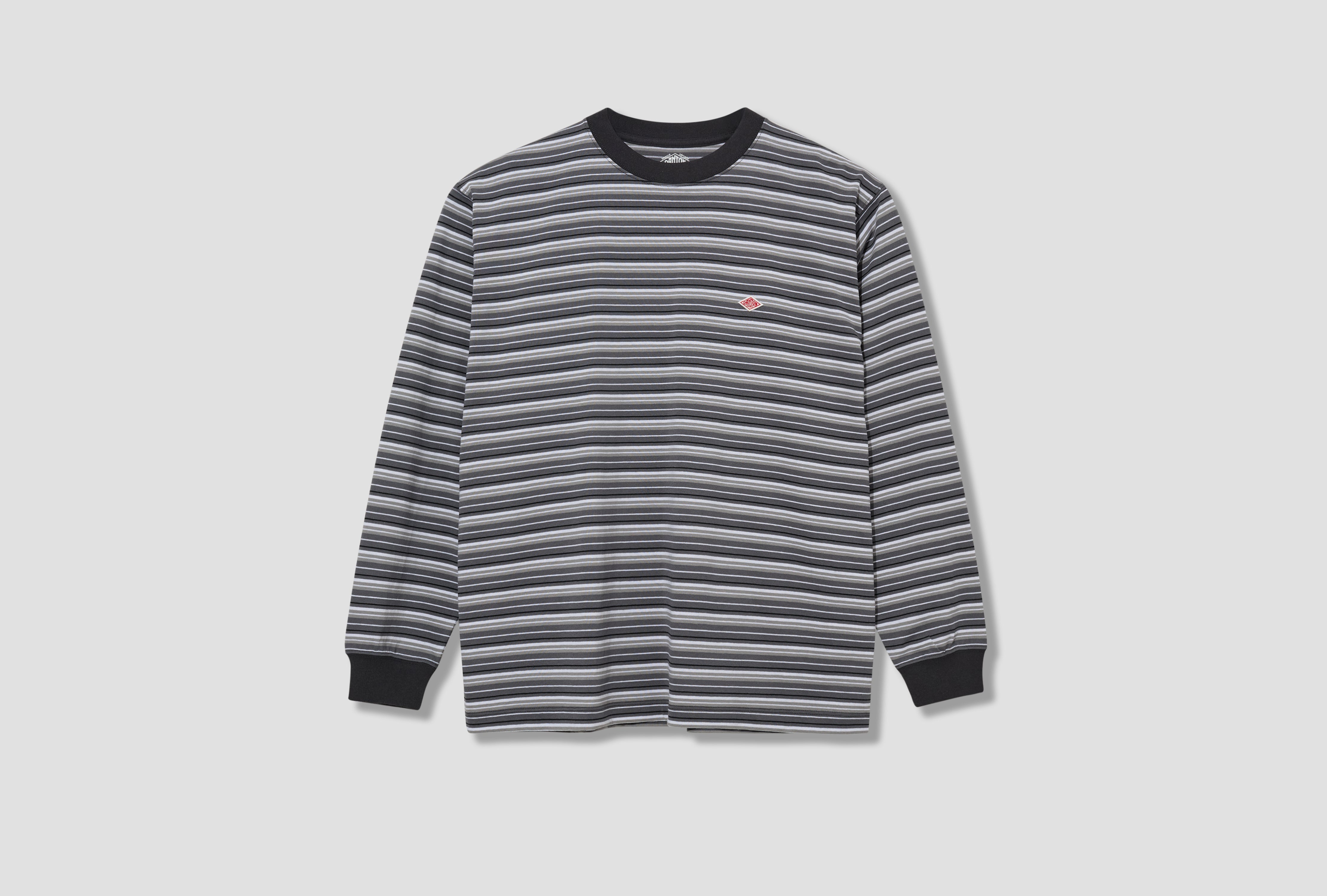 LONG SLEEVE T-SHIRT STRIPE - T/C OPEN END JERSEY #DT-C0200 TCB Grey