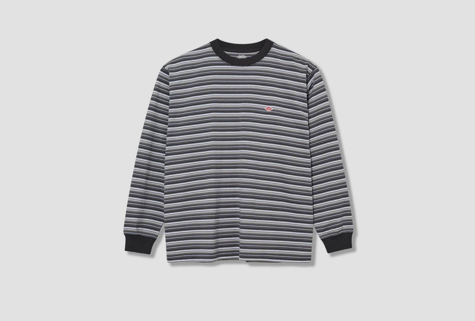 LONG SLEEVE T-SHIRT STRIPE - T/C OPEN END JERSEY #DT-C0200 TCB Grey