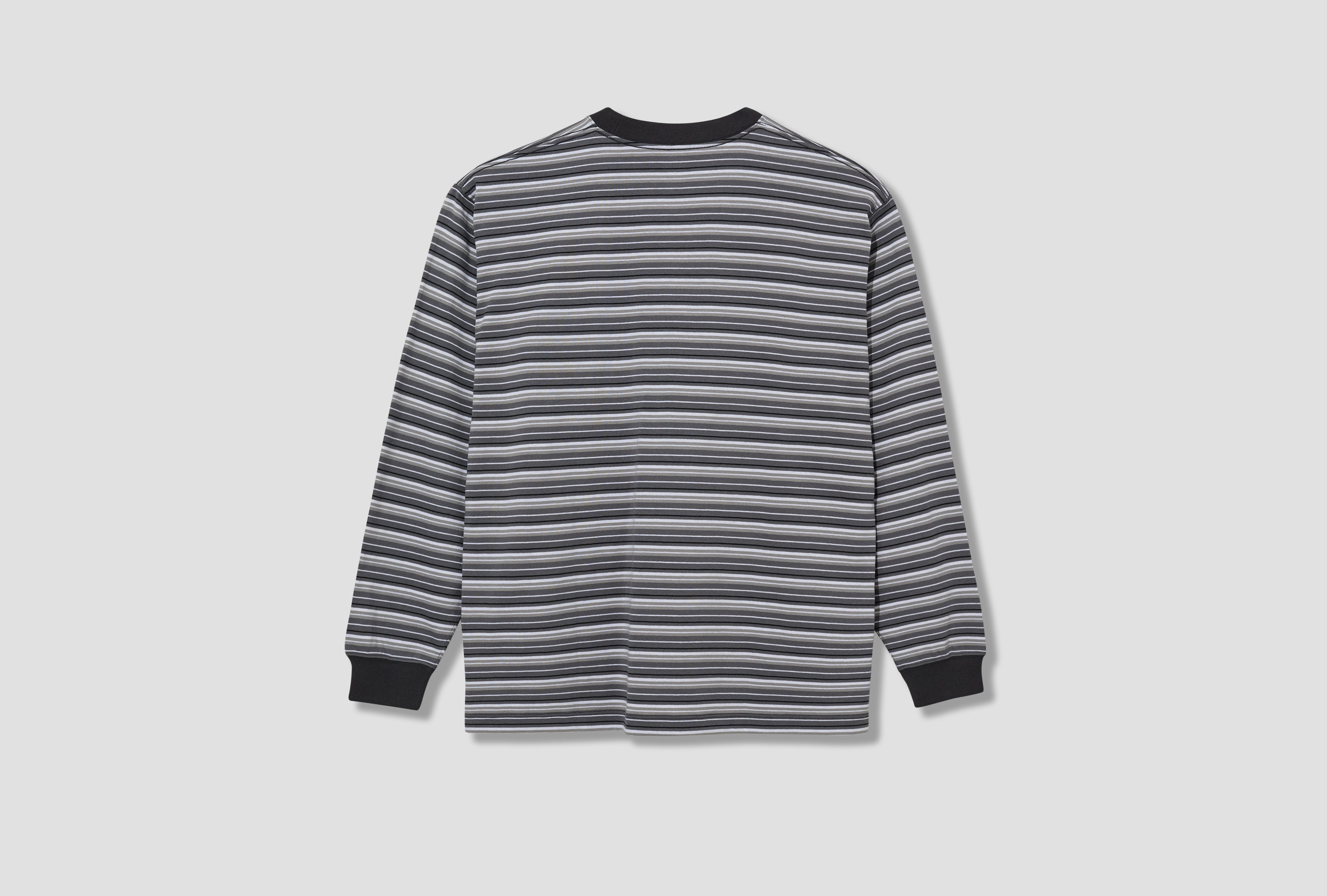 LONG SLEEVE T-SHIRT STRIPE - T/C OPEN END JERSEY #DT-C0200 TCB Grey