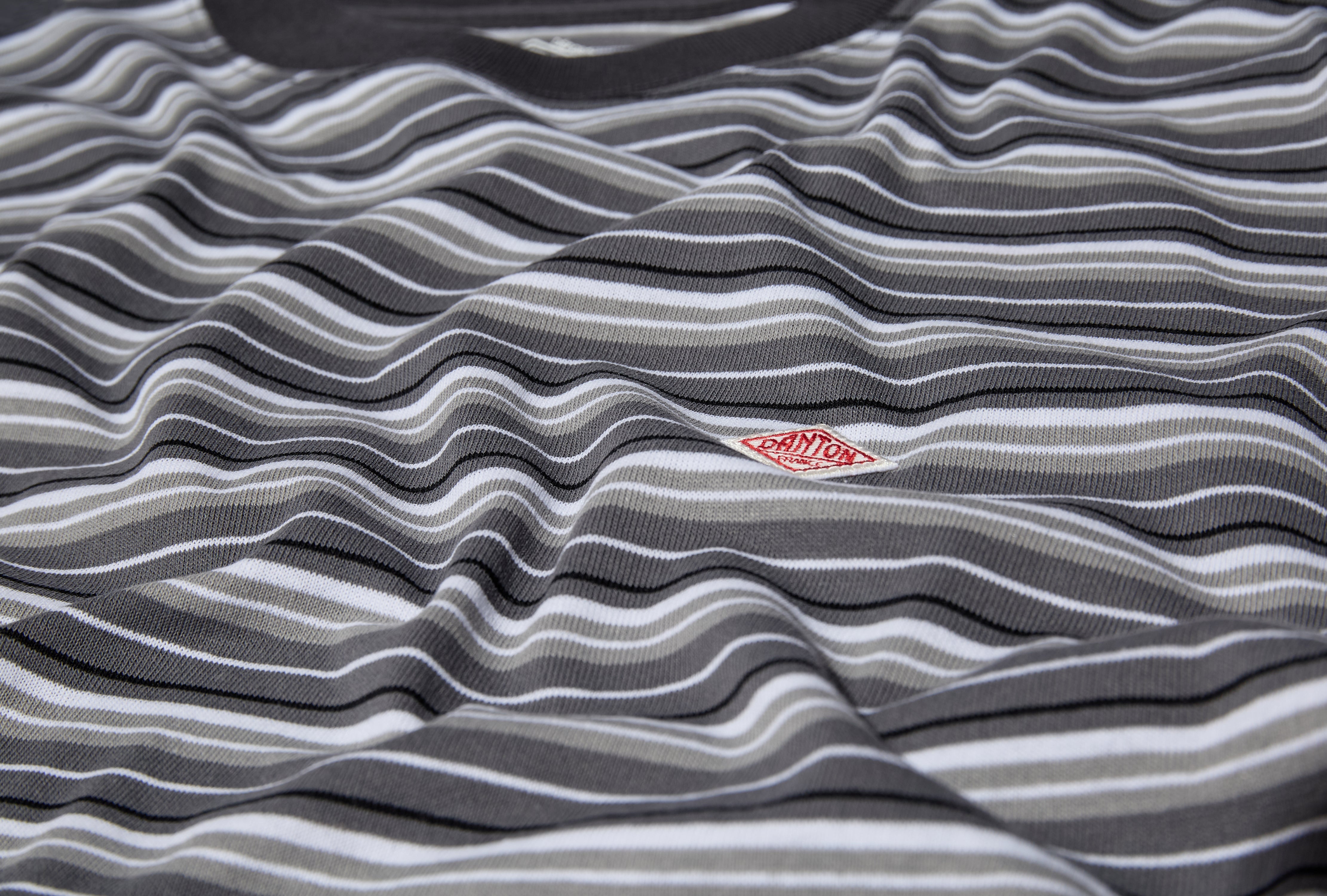 LONG SLEEVE T-SHIRT STRIPE - T/C OPEN END JERSEY #DT-C0200 TCB Grey