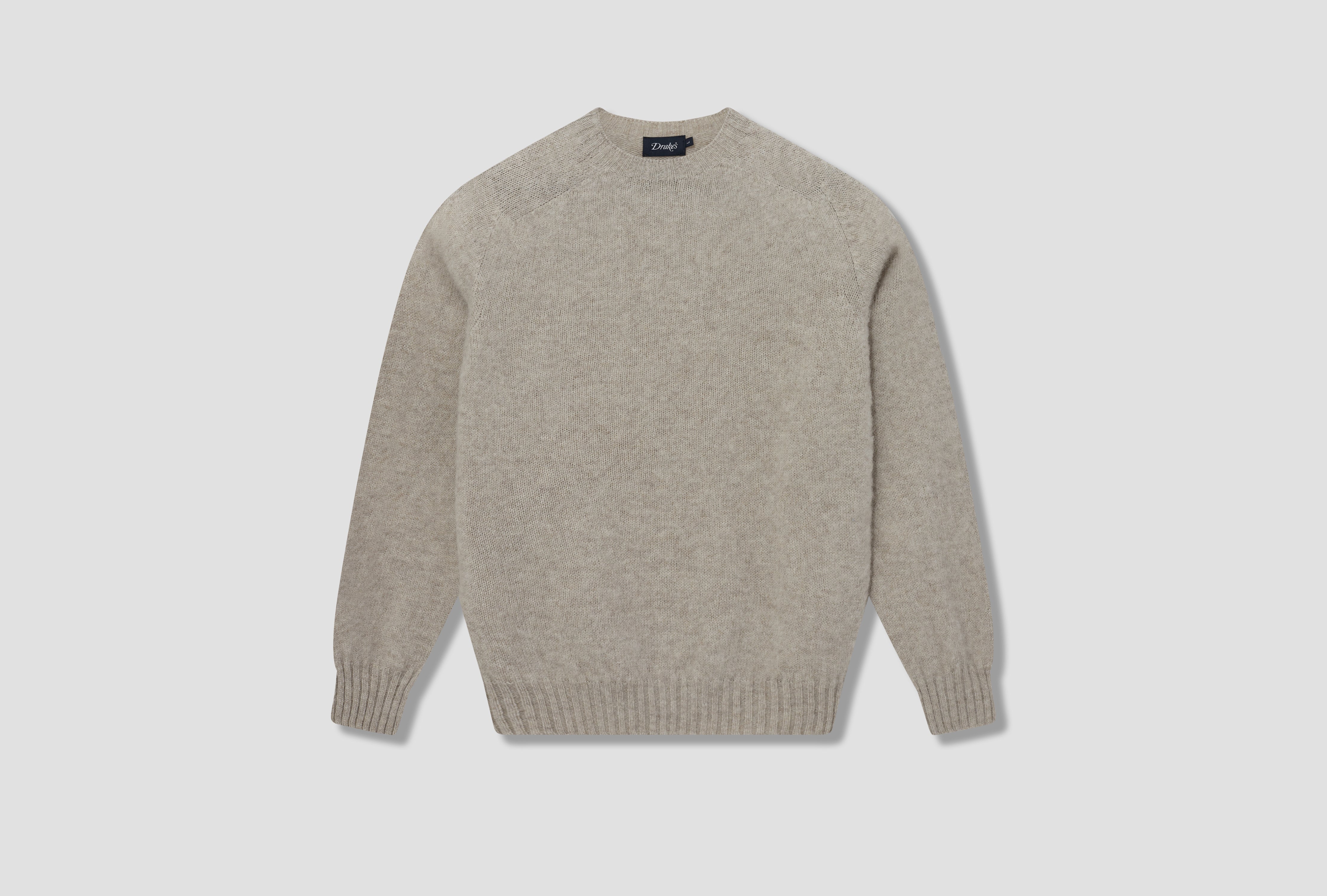 BRUSHED SHETLAND CREW NECK JUMPER DR2A3A 21501-15 Beige