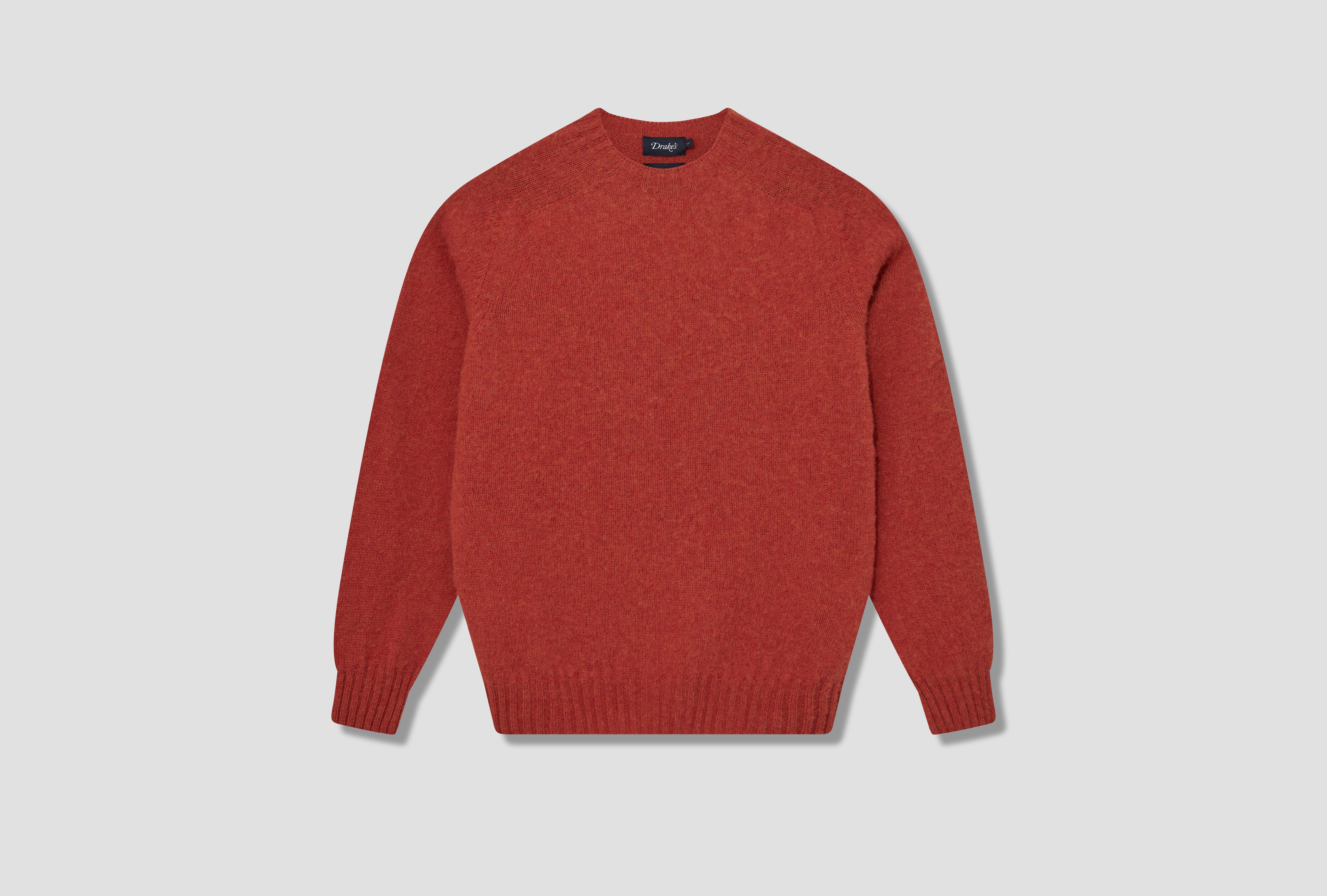 BRUSHED SHETLAND CREW NECK JUMPER DR2A3A 21501-20 Orange