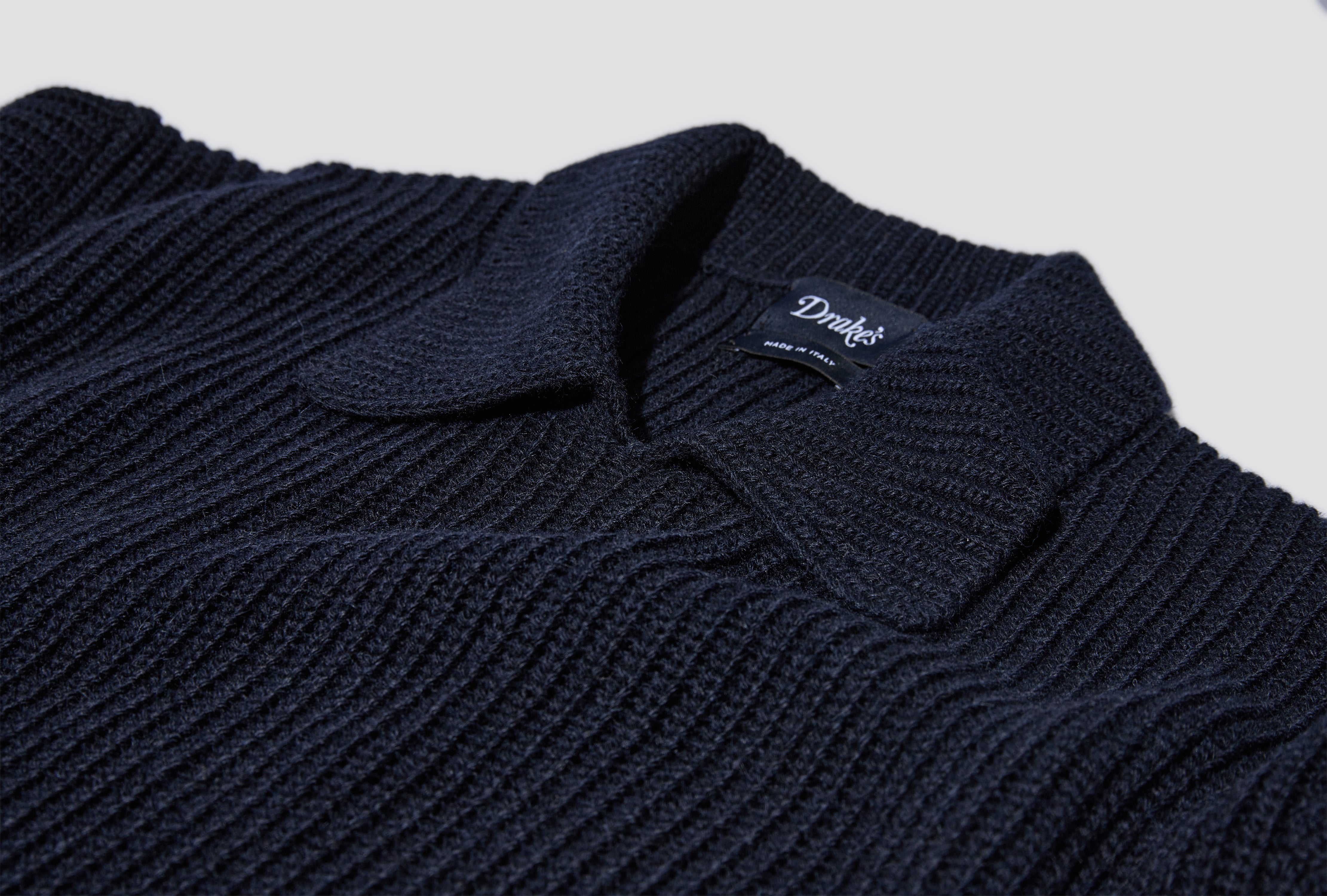 INTEGRAL COLLAR RIBBED JUMPER DR2A3I 22556-02 Navy