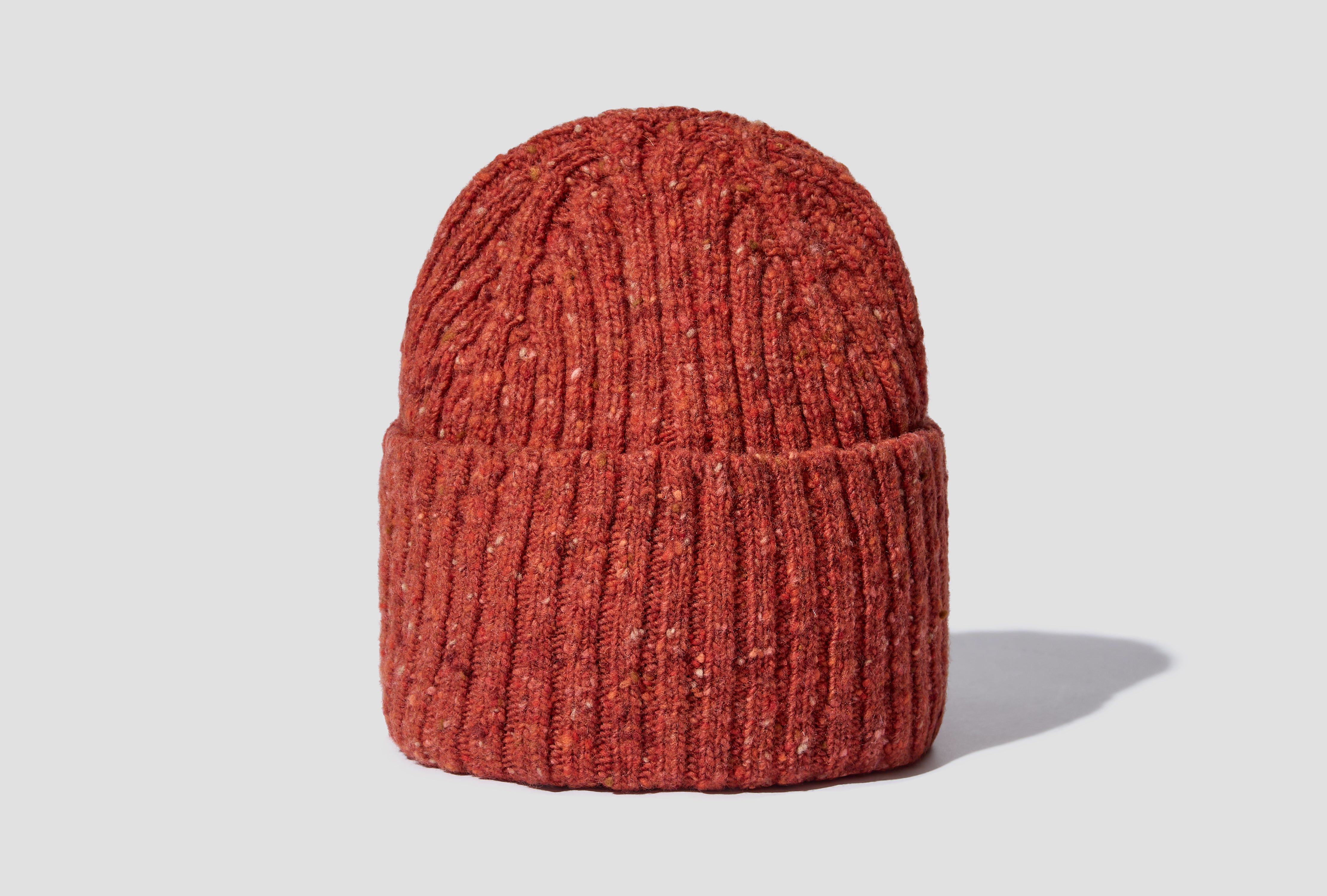 MERINO WOOL RIBBED KNIT BEANIE DR1AG1 21581-04 Orange