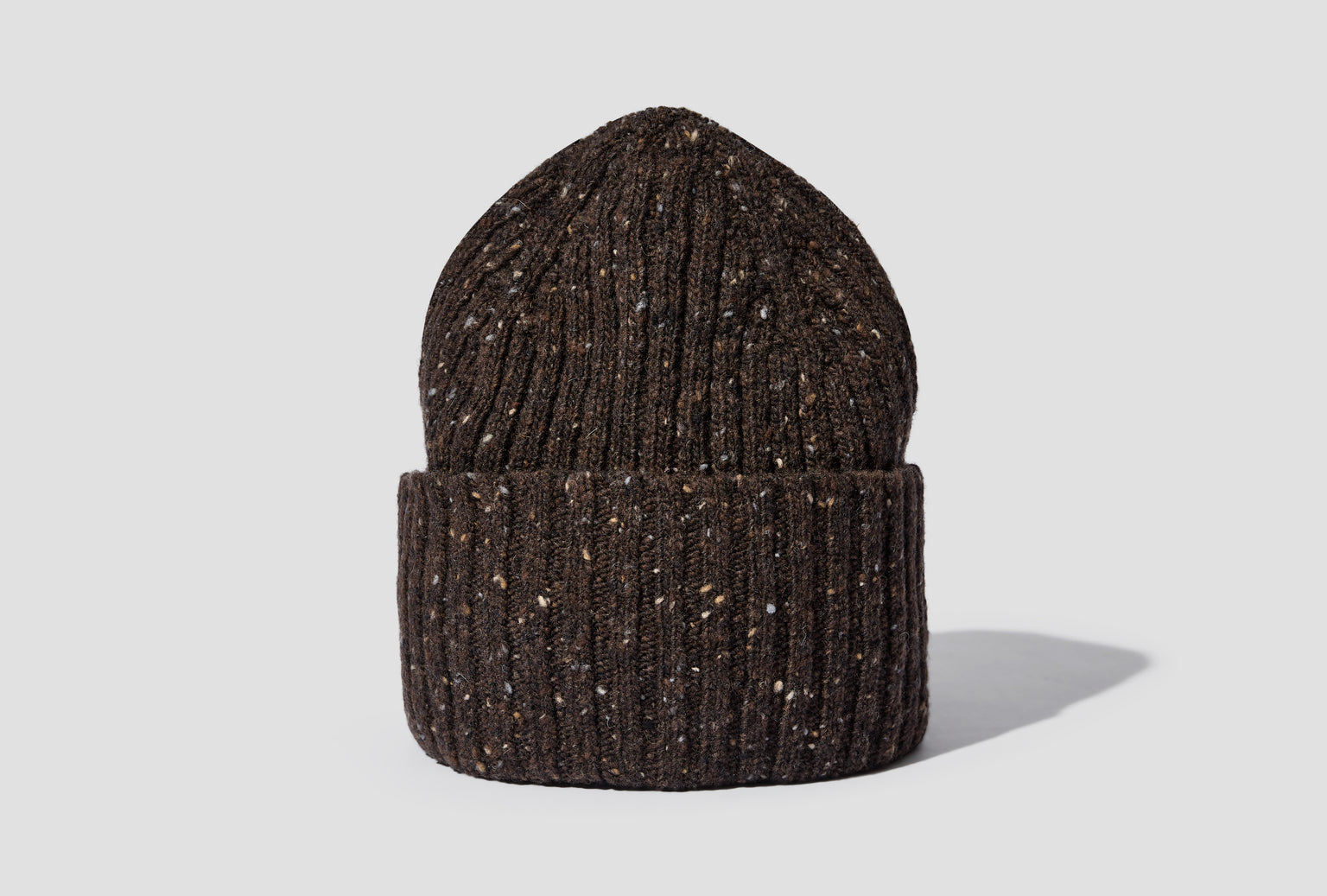 MERINO WOOL RIBBED KNIT BEANIE DR1AG1 21581-08 Brown