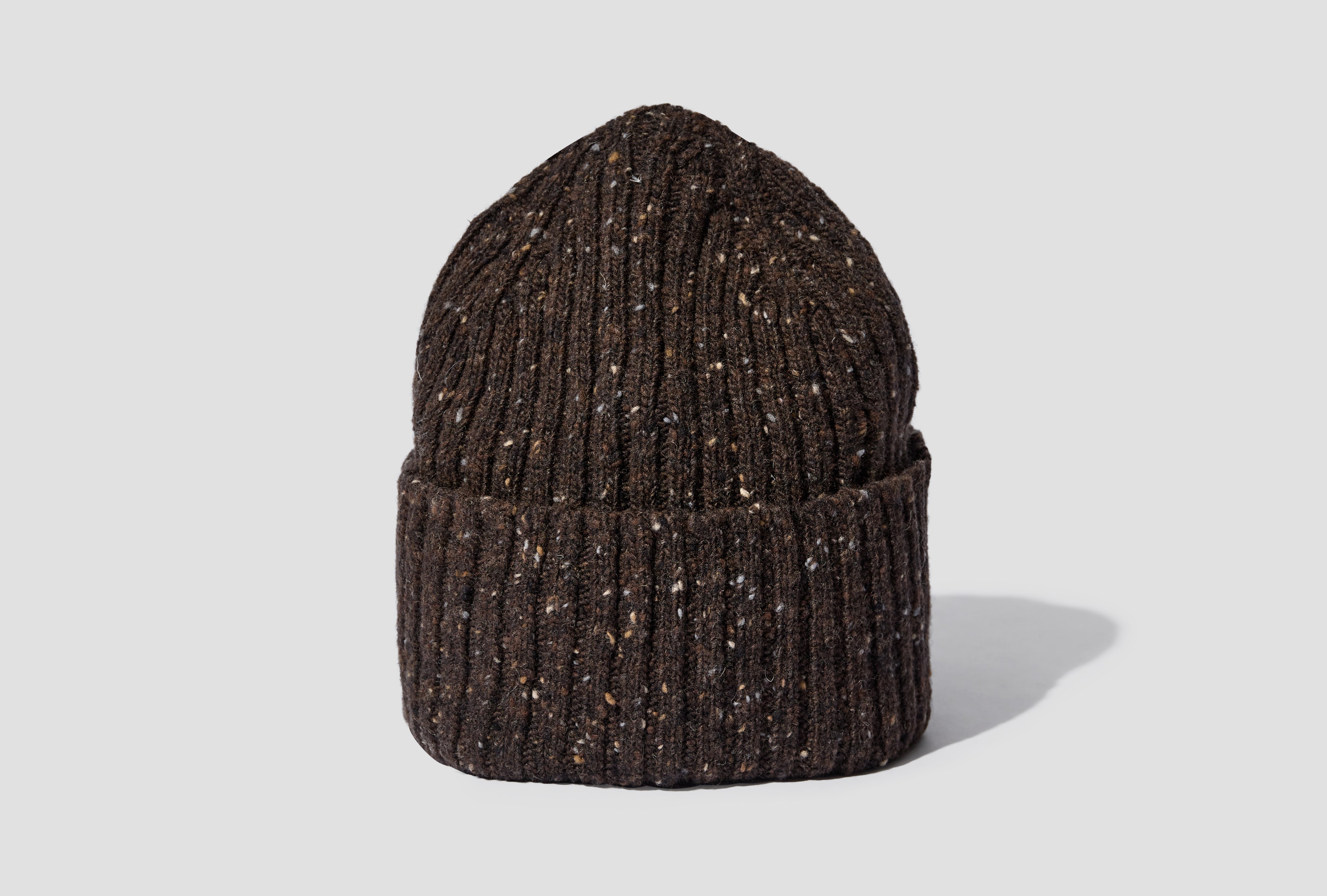 MERINO WOOL RIBBED KNIT BEANIE DR1AG1 21581-08 Brown