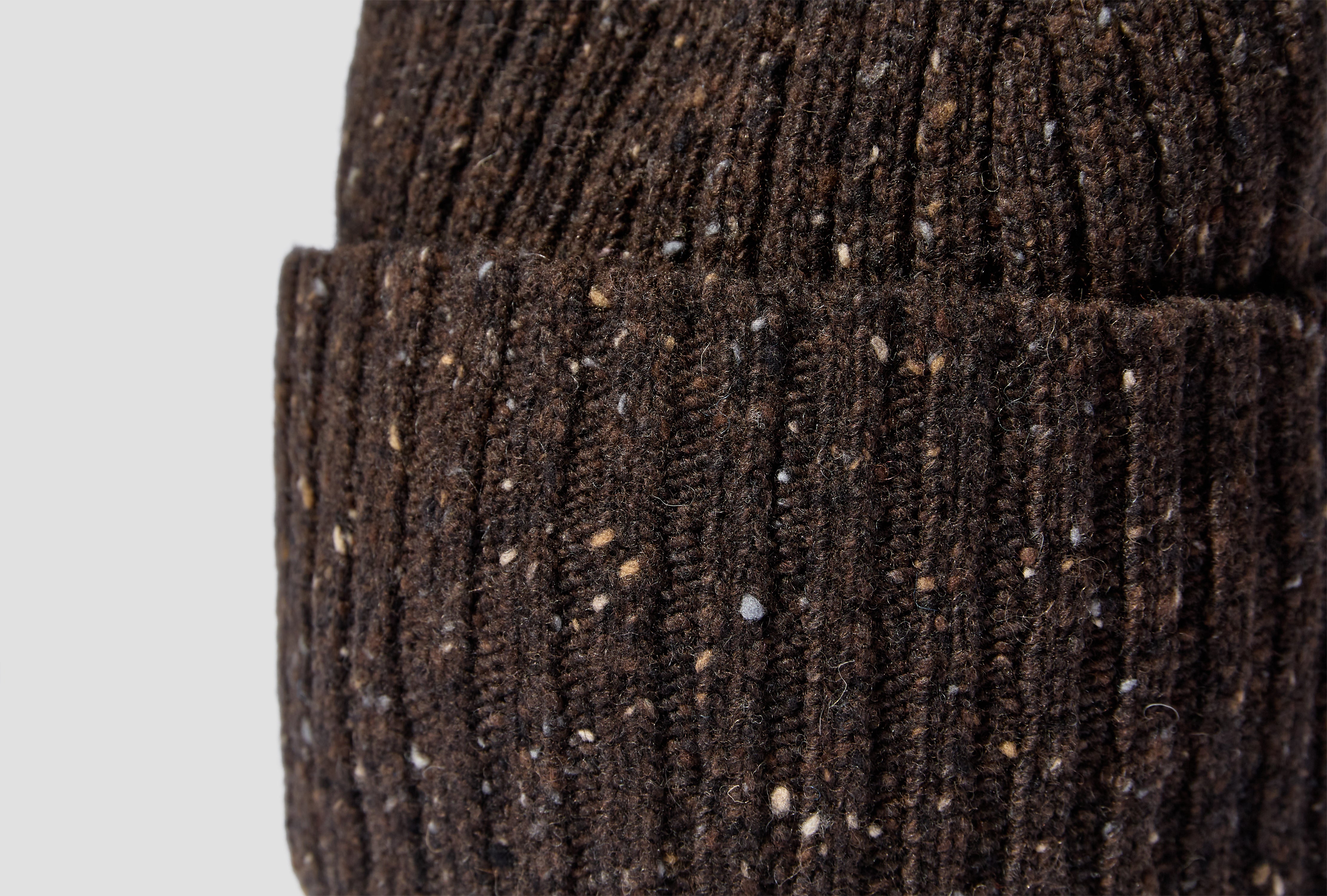 MERINO WOOL RIBBED KNIT BEANIE DR1AG1 21581-08 Brown