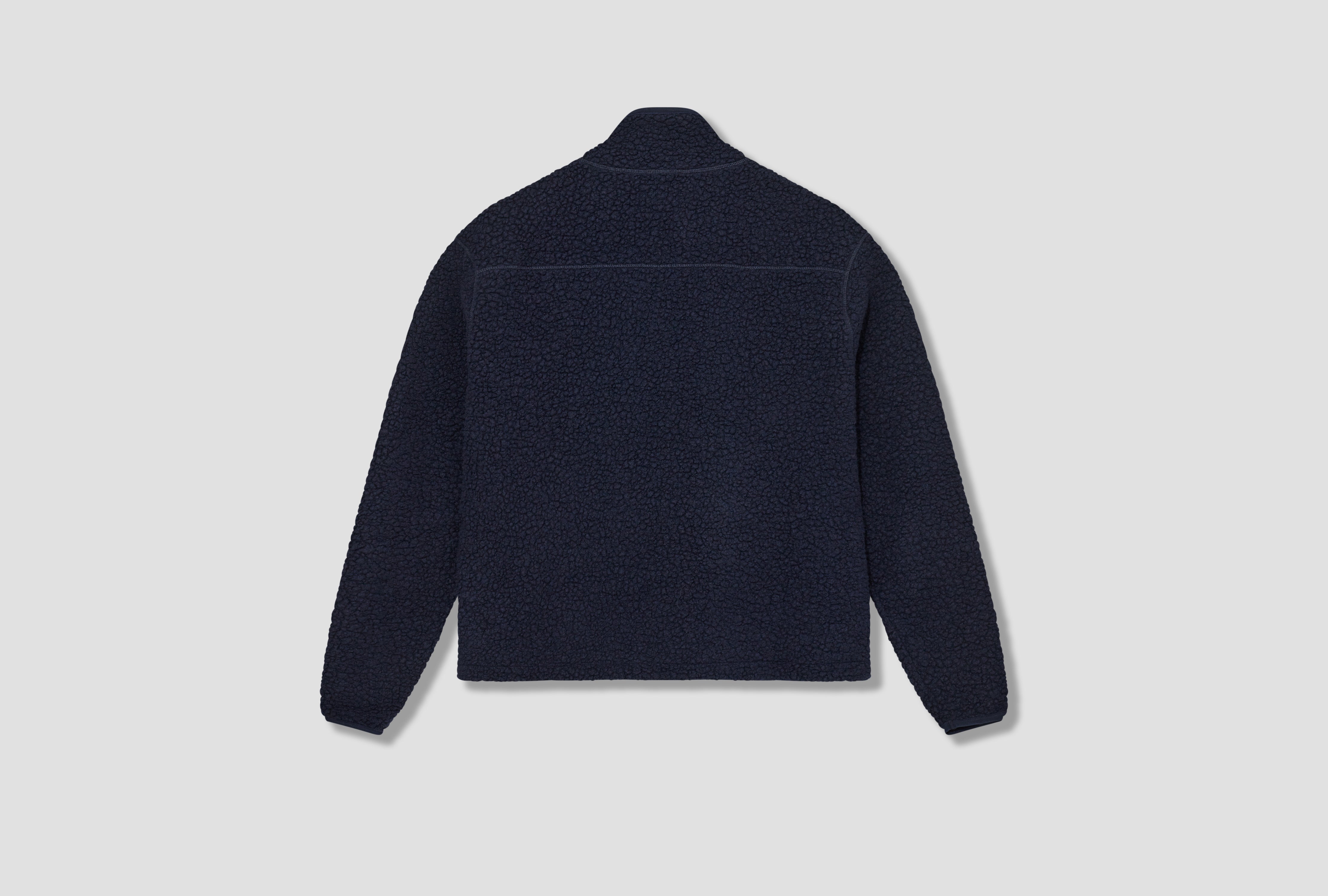 BOUCLE WOOL ZIP FLEECE JACKET DR2A5L 21265-02 Navy