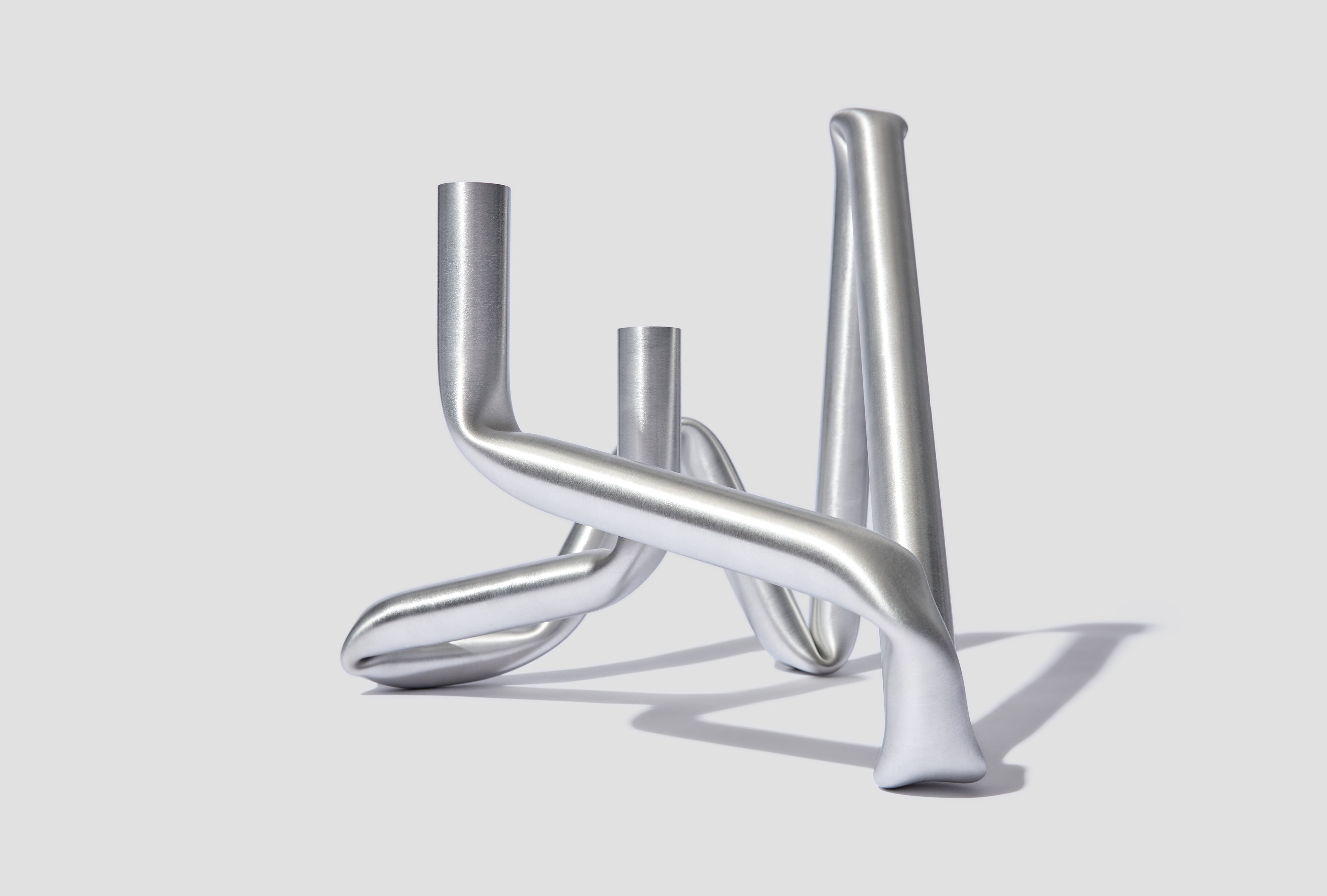 BUCATINI CANDLE HOLDER 101 - BRUSHED ALUMINIUM