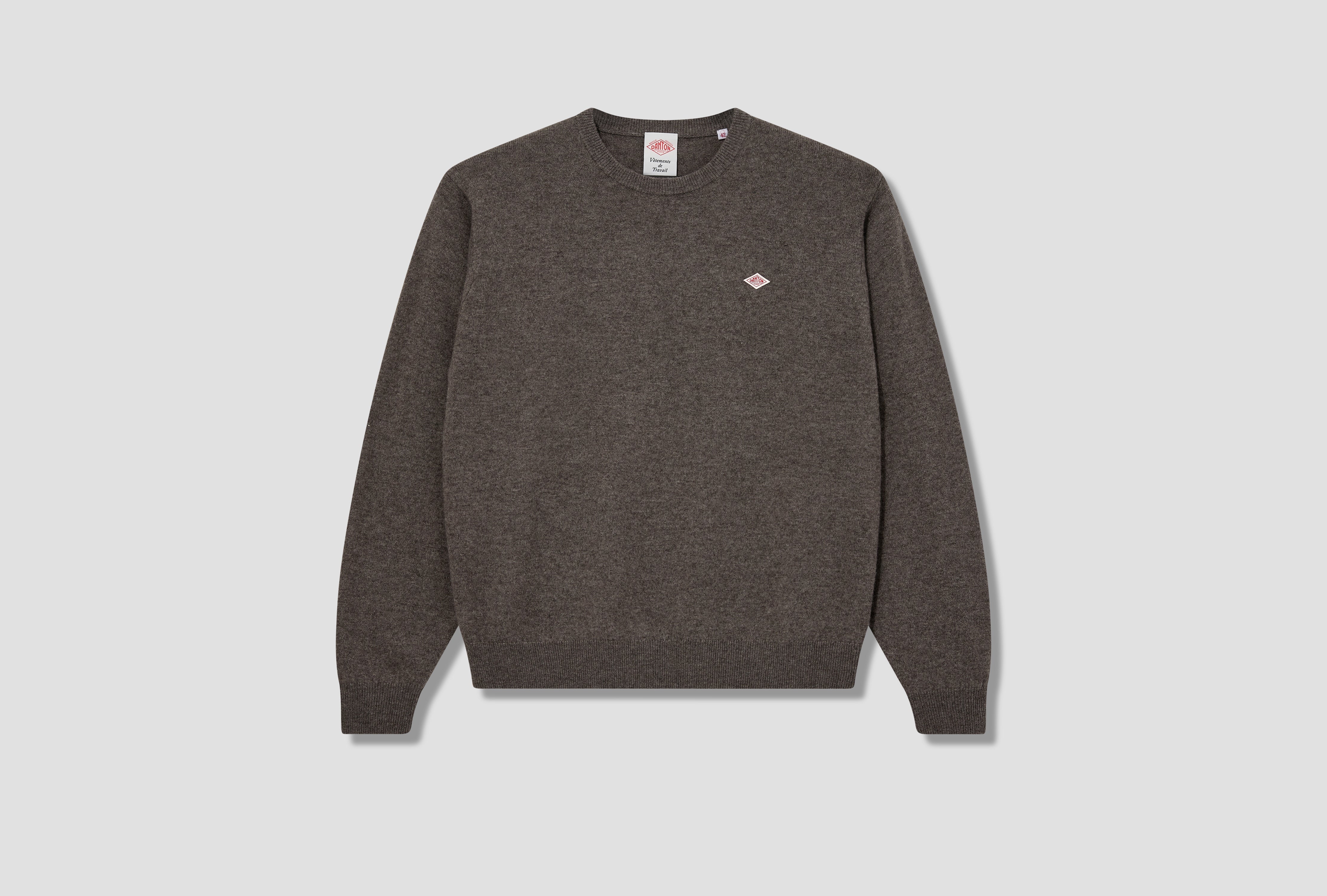 CREW NECK PULLOVER L/S - LAMBSWOOL #DT-D0028 LMW Brown