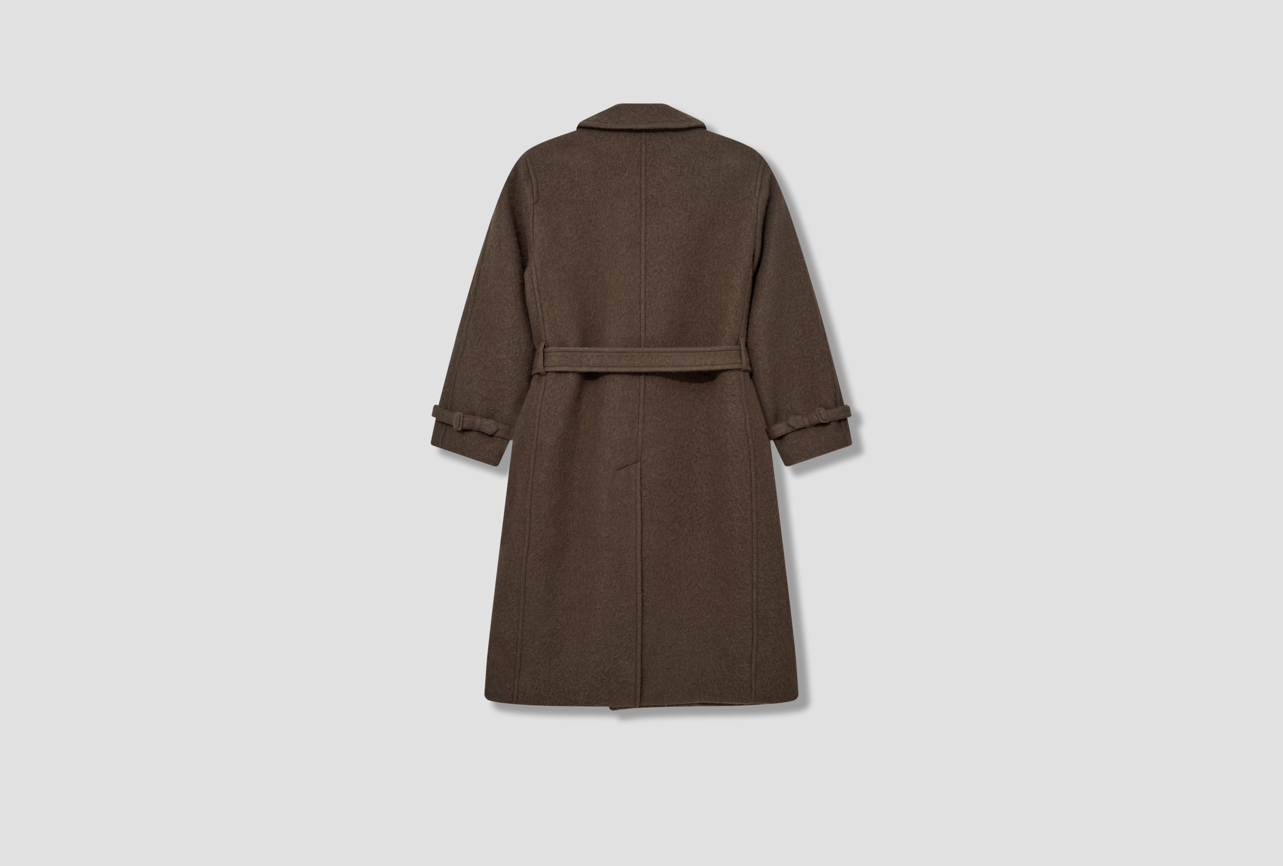 AURALEE BRUSHED ALPACA WOOL MELTON TRENCH COAT A23AC01AS Dark