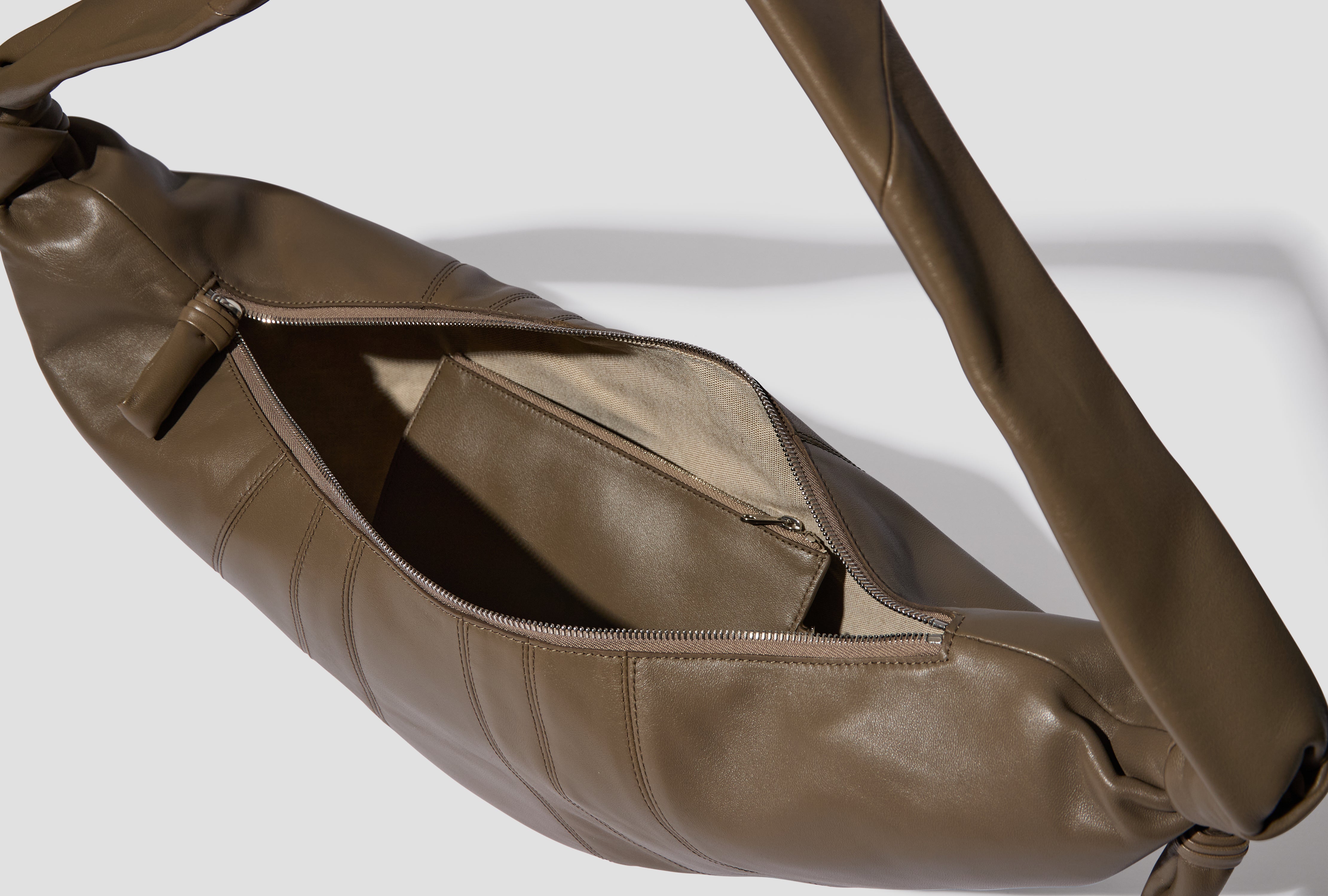 LARGE CROISSANT BAG - SOFT NAPPA LEATHER BG0000 LL095 Khaki