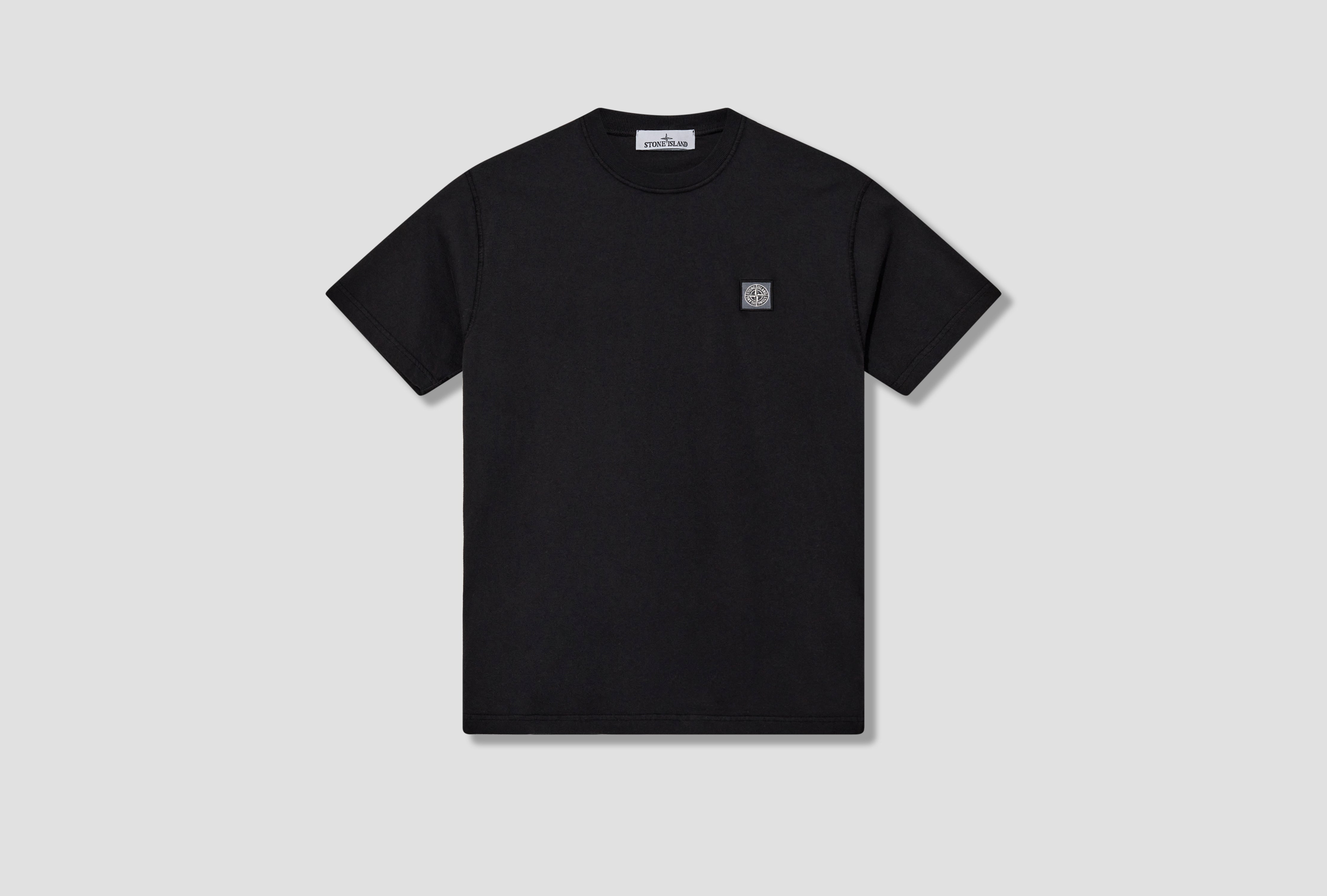 Stone island garment dyed patch logo tee online