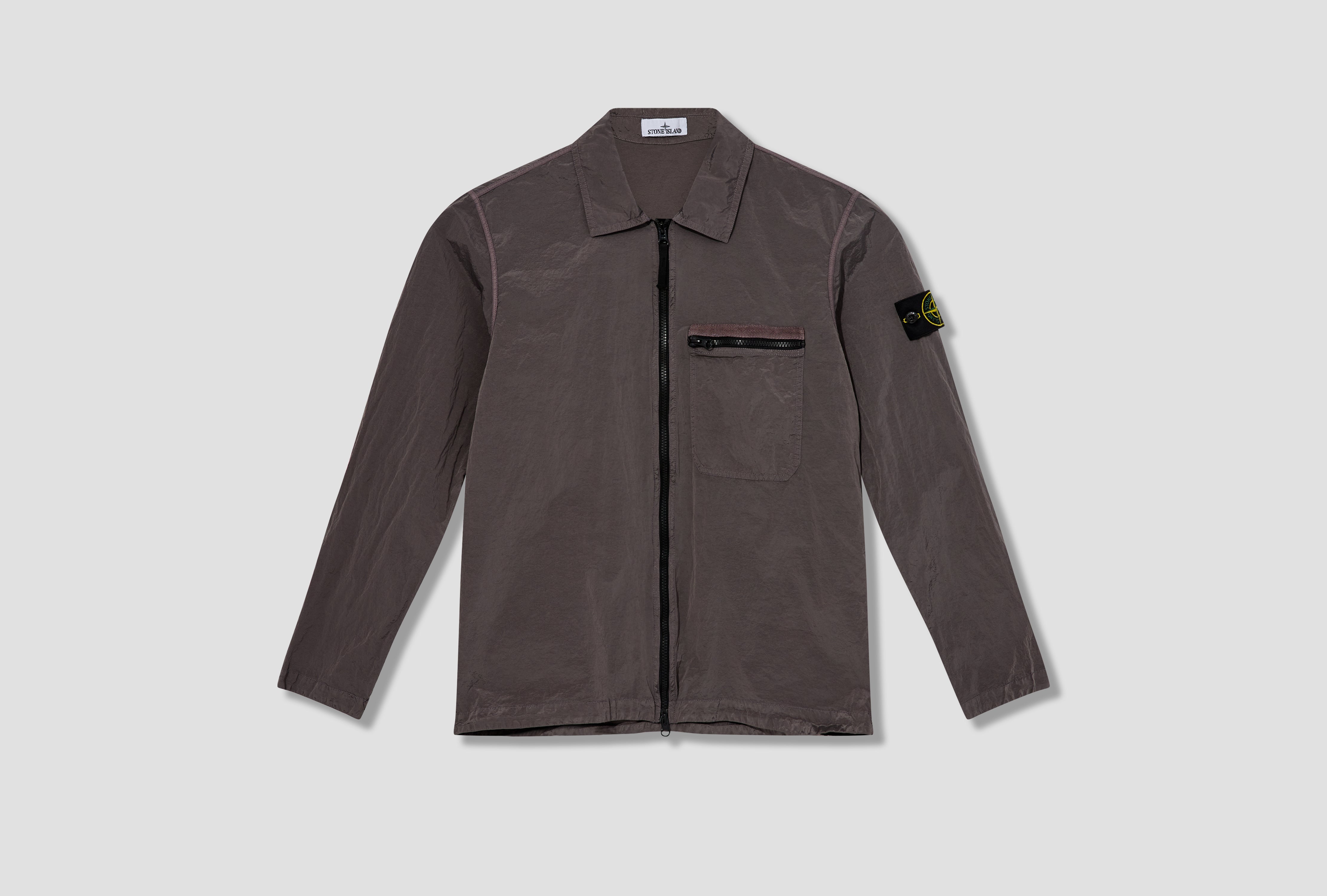 Grey stone island on sale overshirt