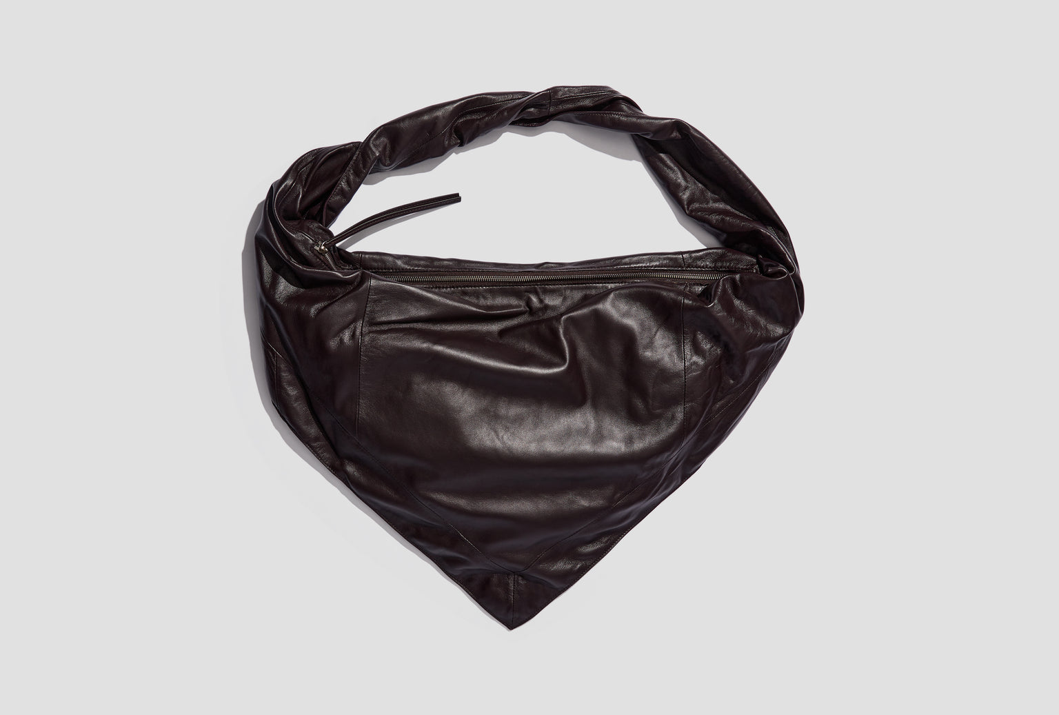 SCARF BAG - SHINY NAPPA LEATHER BG0078 LL0075 Dark brown