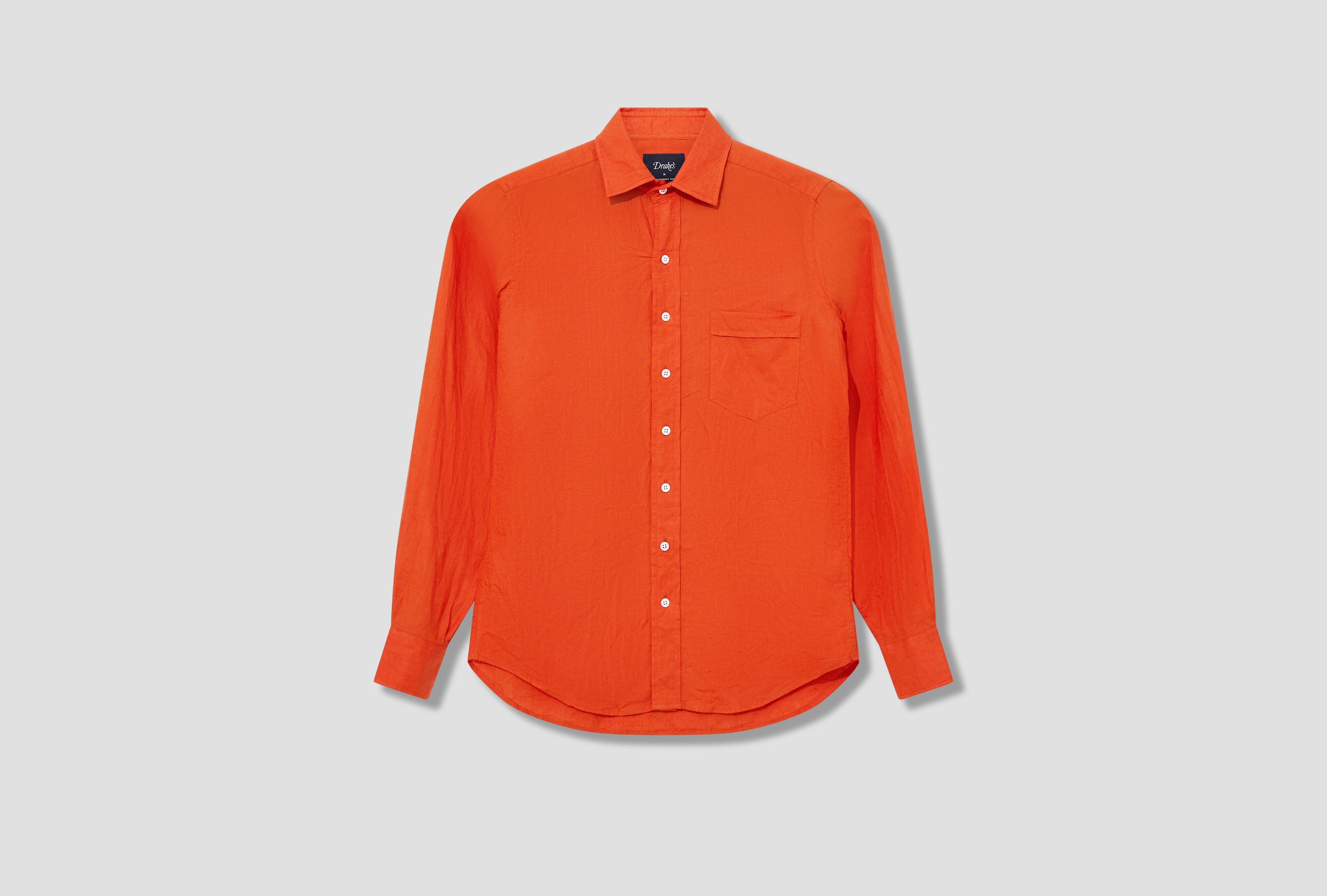 THE LINEN SUMMER SHIRT DR2A4E 21915-04 Orange