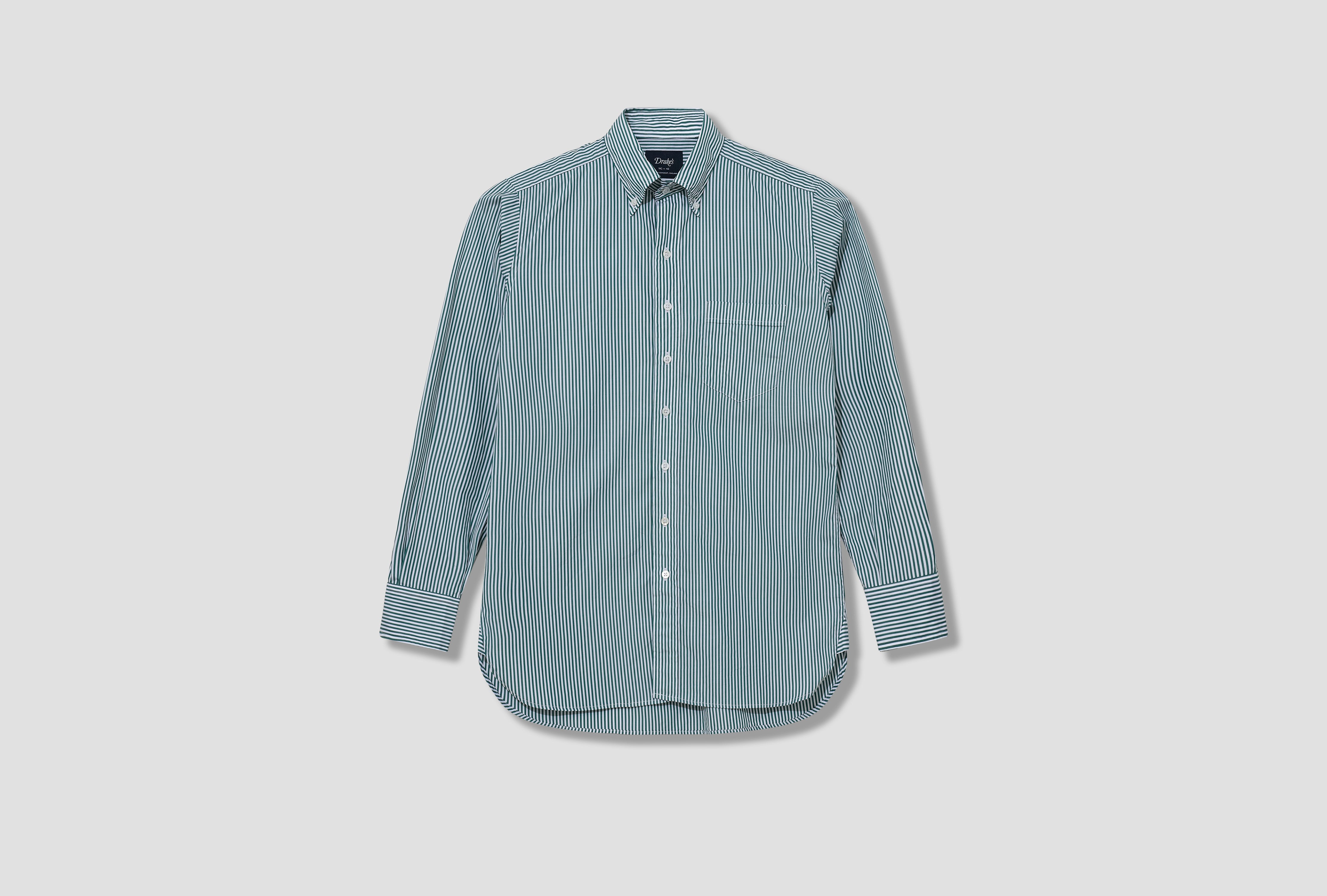 NARROW BENGAL STRIPE BUTTON DOWN POPLIN SHIRT DR2A4A 21793-04 Green