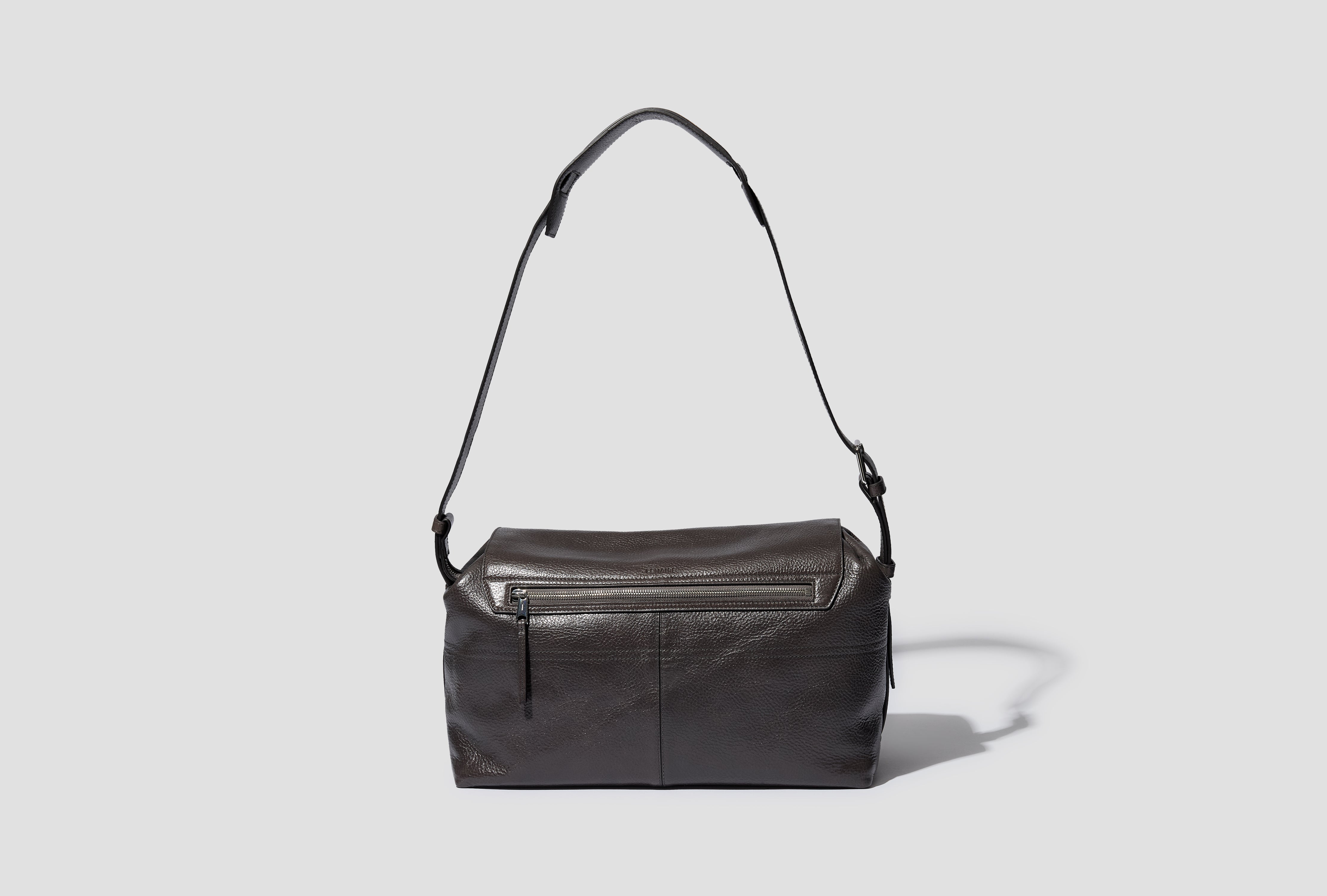 WEEK-END GEAR BAG - GLOSSY VEGETABLE LEATHER BG0083 LL0067 Dark grey