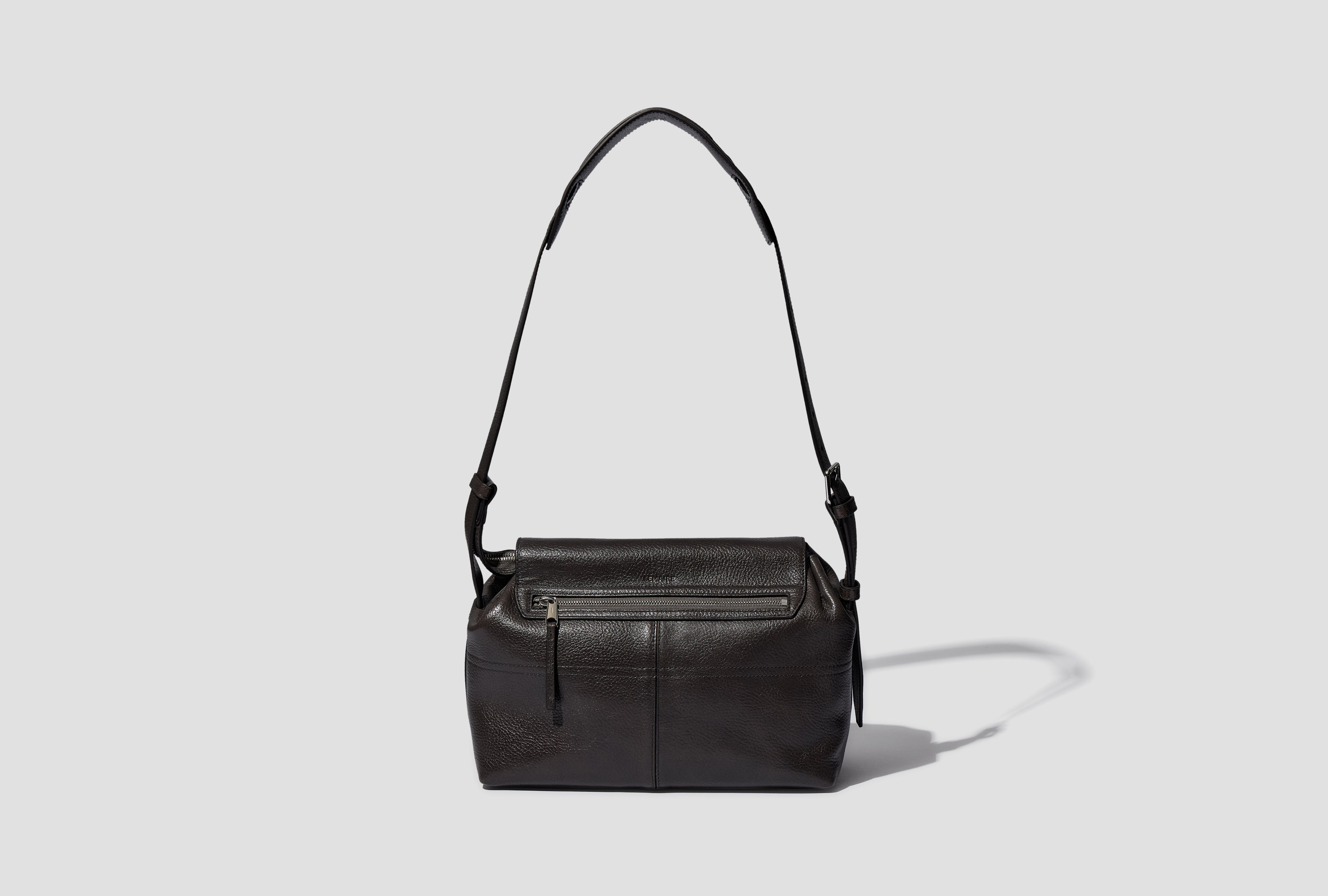 MEDIUM GEAR BAG - GLOSSY VEGETABLE LEATHER BG0096 LL0067 Dark grey