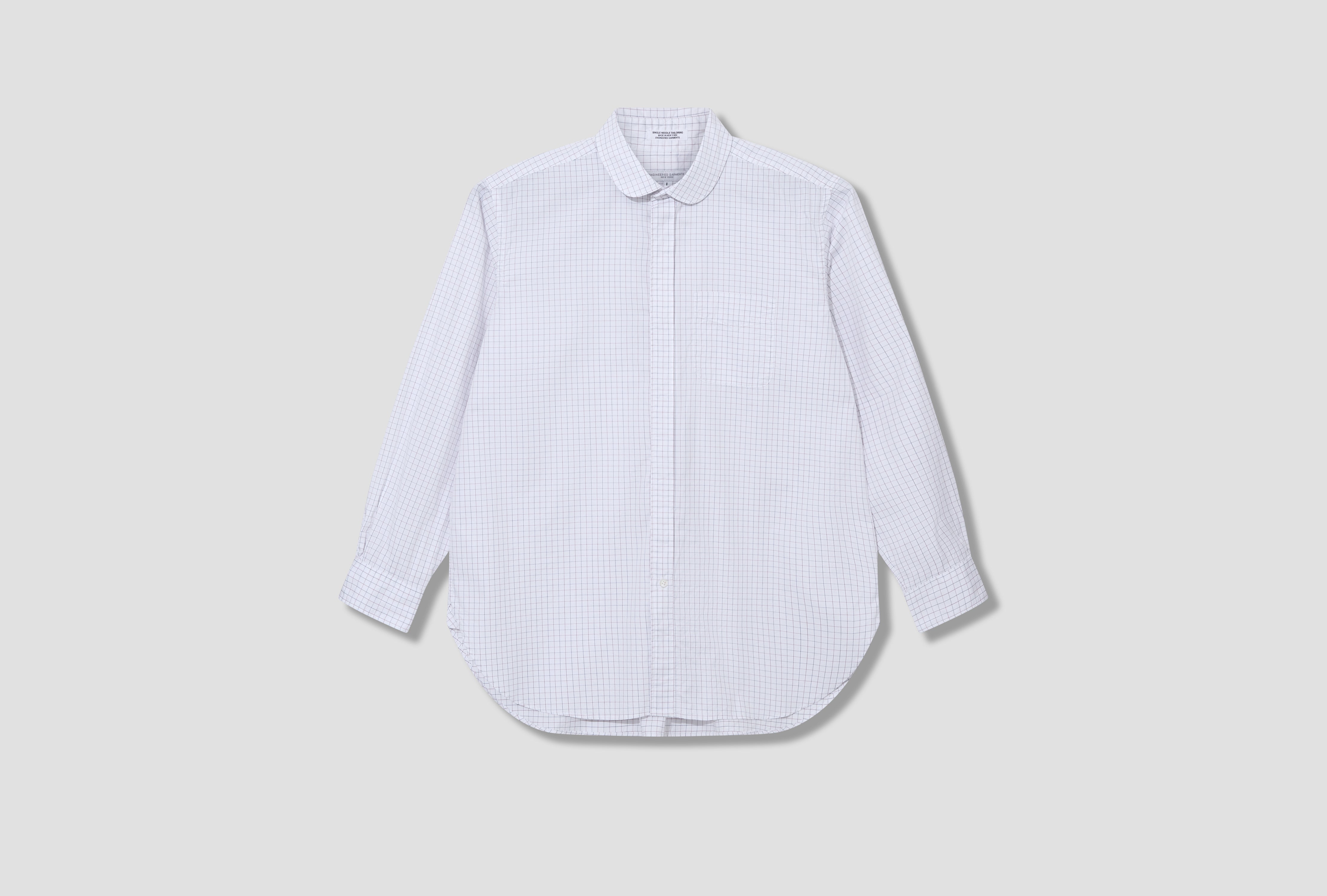 ROUNDED COLLAR SHIRT - RED/WHITE COTTON TATTERSALL SD028 / 24S1A012