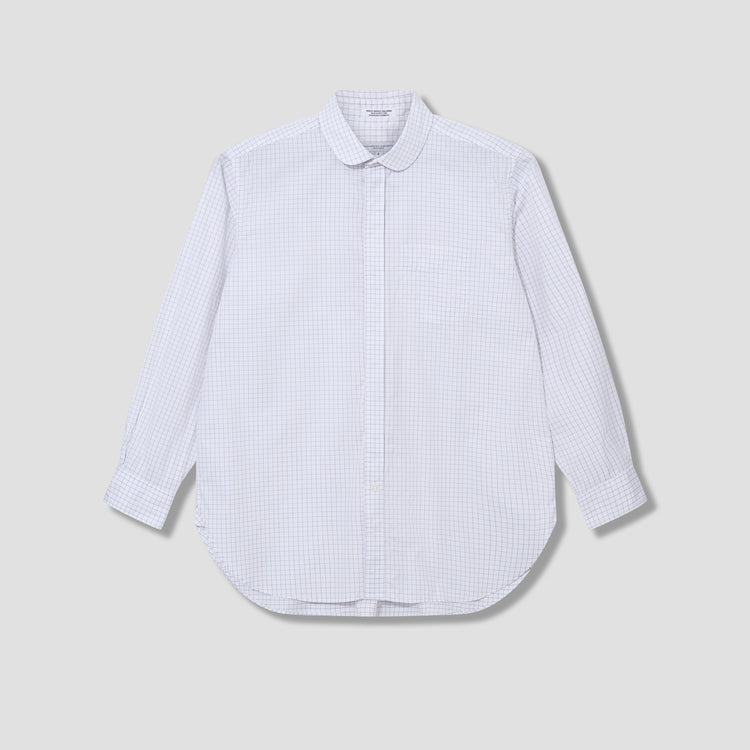 ROUNDED COLLAR SHIRT - RED/WHITE COTTON TATTERSALL SD028 / 24S1A012